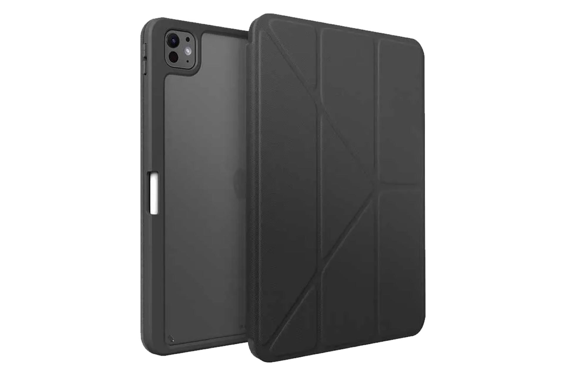 قاب تبلت کیف کلاسوری یونیک مدل Moven مناسب اپل iPad Pro 11 2024 رنگ مشکی