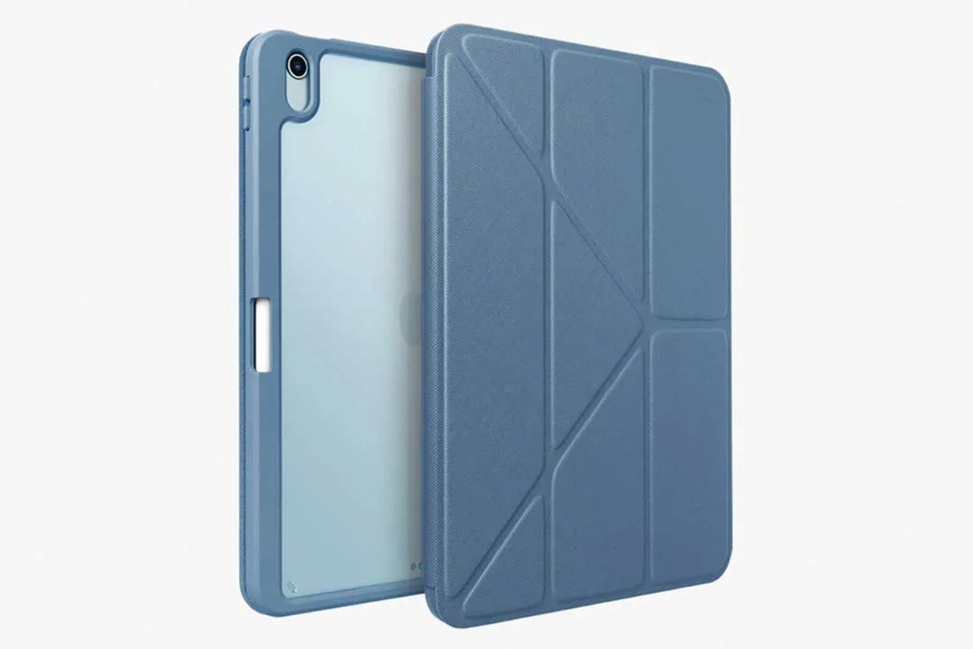 قاب تبلت کیف کلاسوری یونیک مدل Moven مناسب اپل iPad Air 13 2024 رنگ آبی