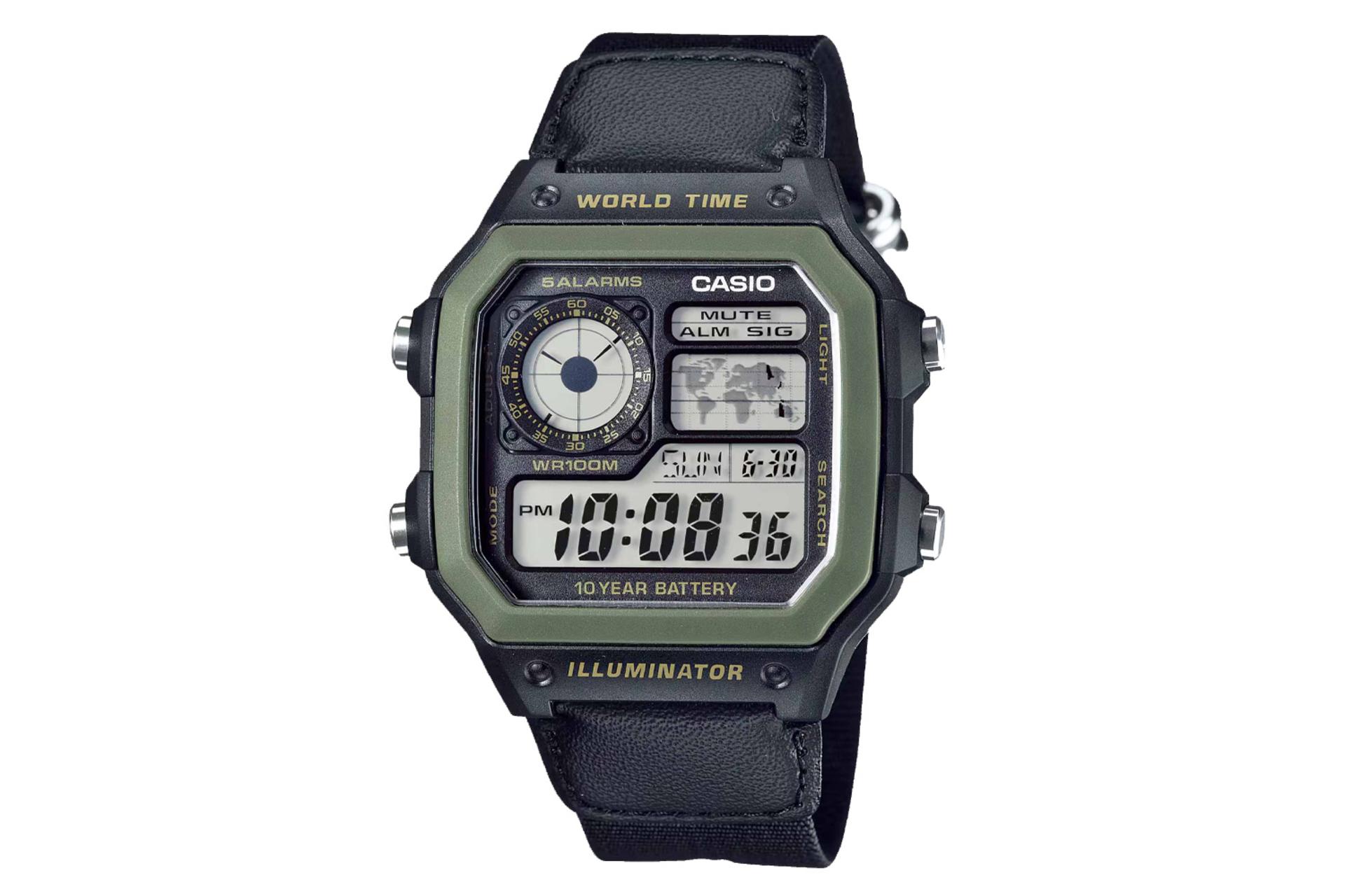 ساعت مچی مردانه کاسیو Digital AE-1200WHB-1BV نمای روبرو