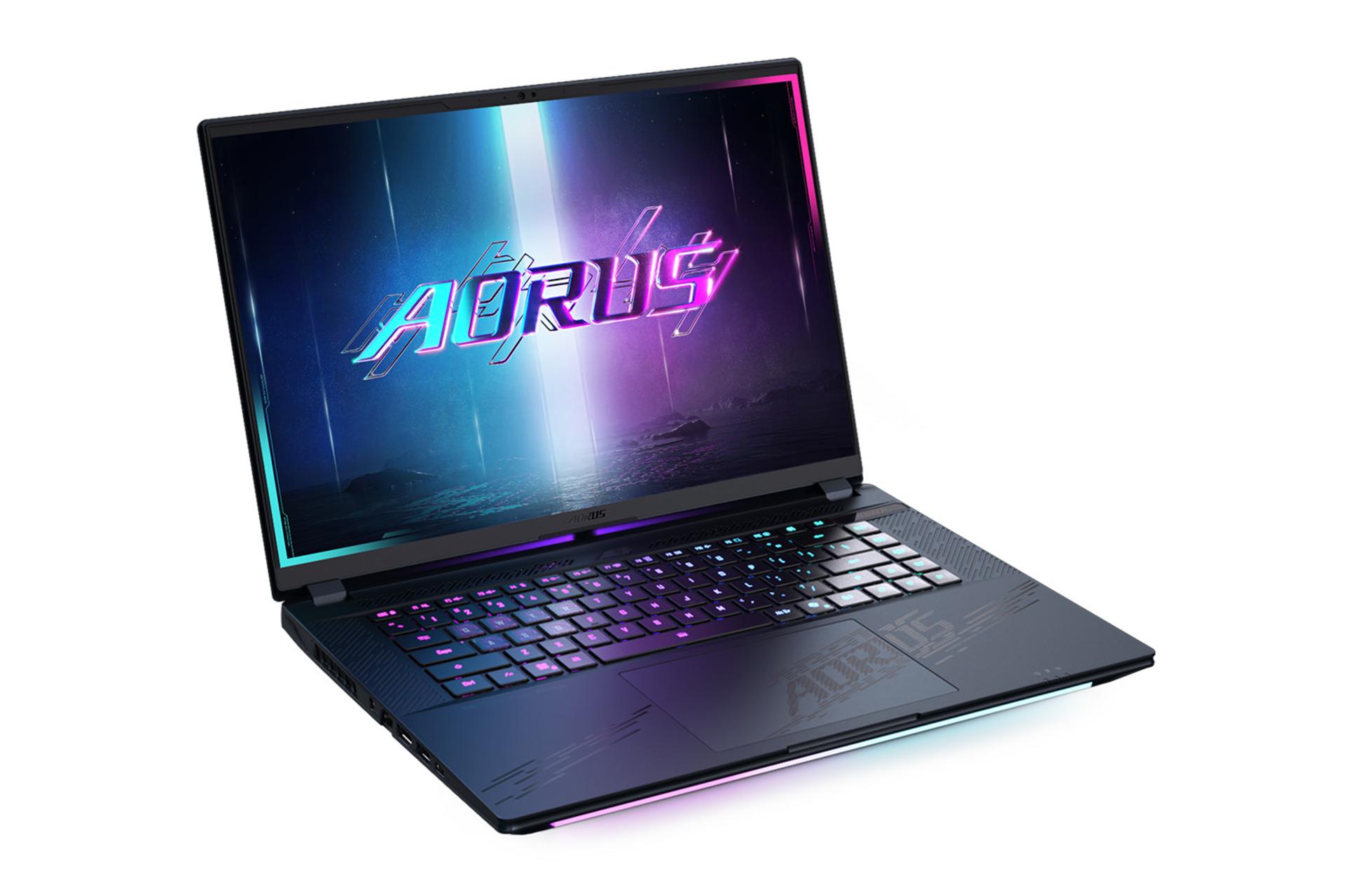 لپ تاپ گیگابایت GIGABYTE AORUS MASTER 16 BZH نمای جلو و چپ