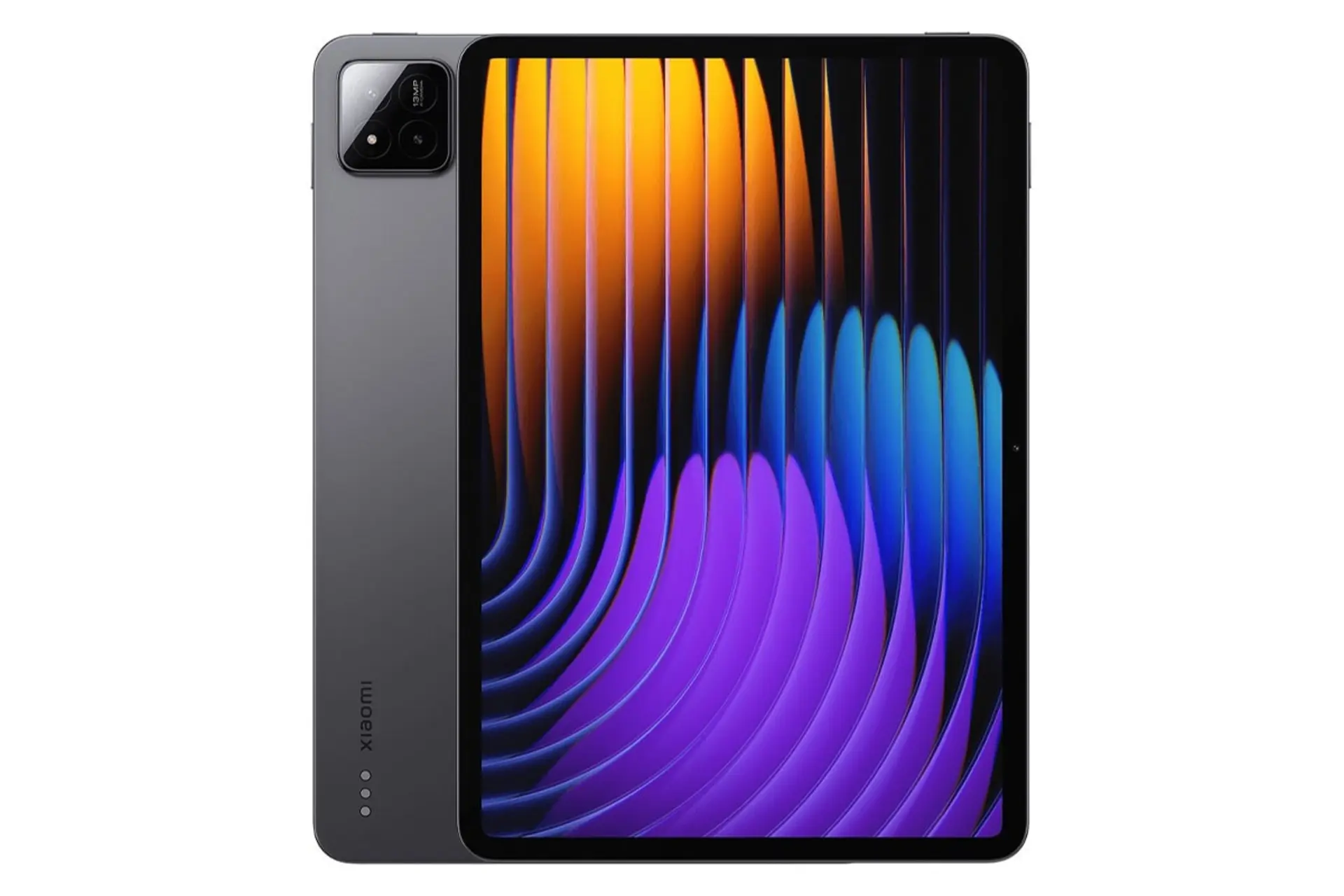 نمای کلی تبلت پد 7 شیائومی / Xiaomi Pad 7 با نمایشگر روشن و نمایش لوگو و دوربین