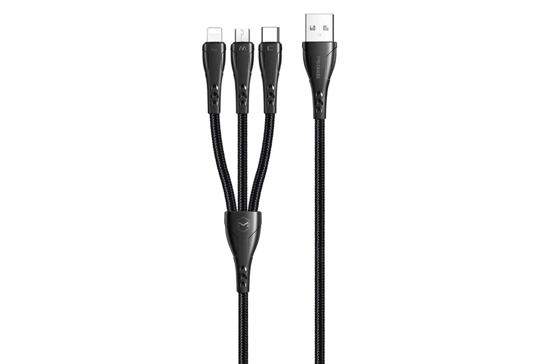 کابل شارژ USB مک دودو Type-A به Type-C+Micro-USB+Lightning مدل CA-6960 با طول 1.2 متر
