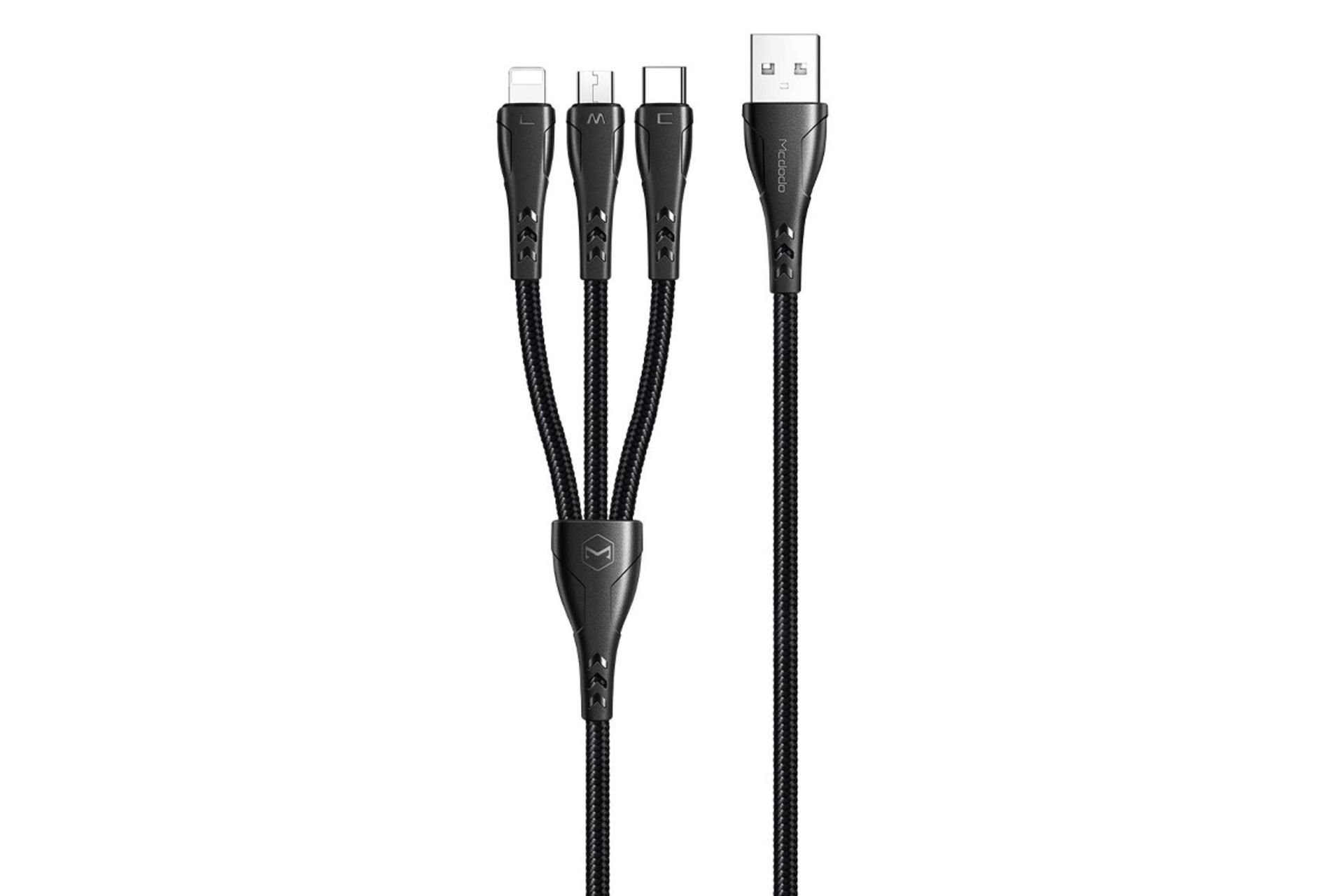 کابل شارژ USB مک دودو Type-A به Type-C+Micro-USB+Lightning مدل CA-6960 با طول 1.2 متر