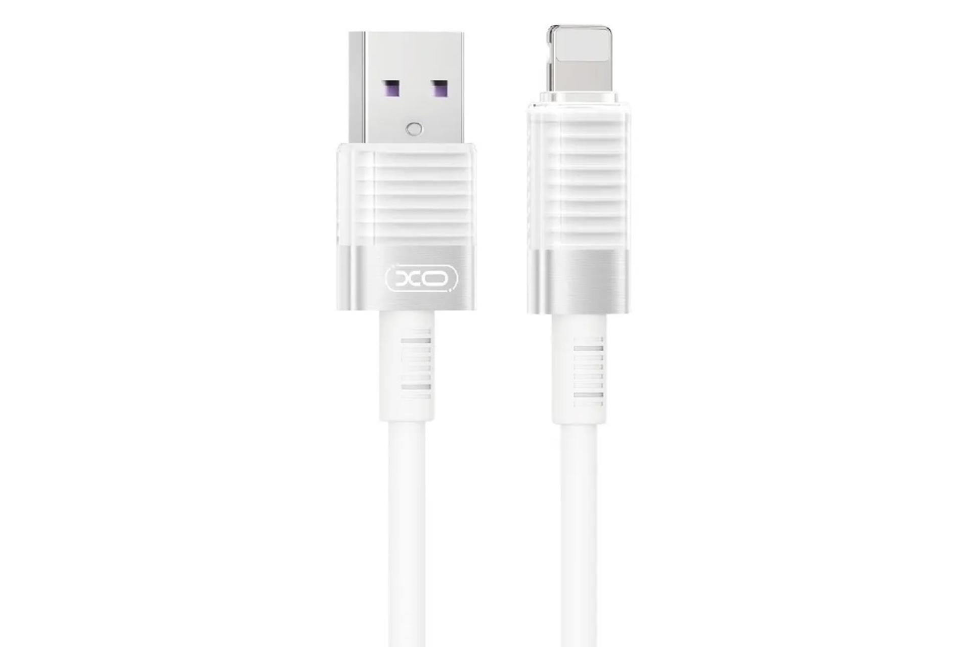 کابل شارژ USB ایکس او Type-A به Lightning مدل NB282 با طول 1 متر رنگ سفید