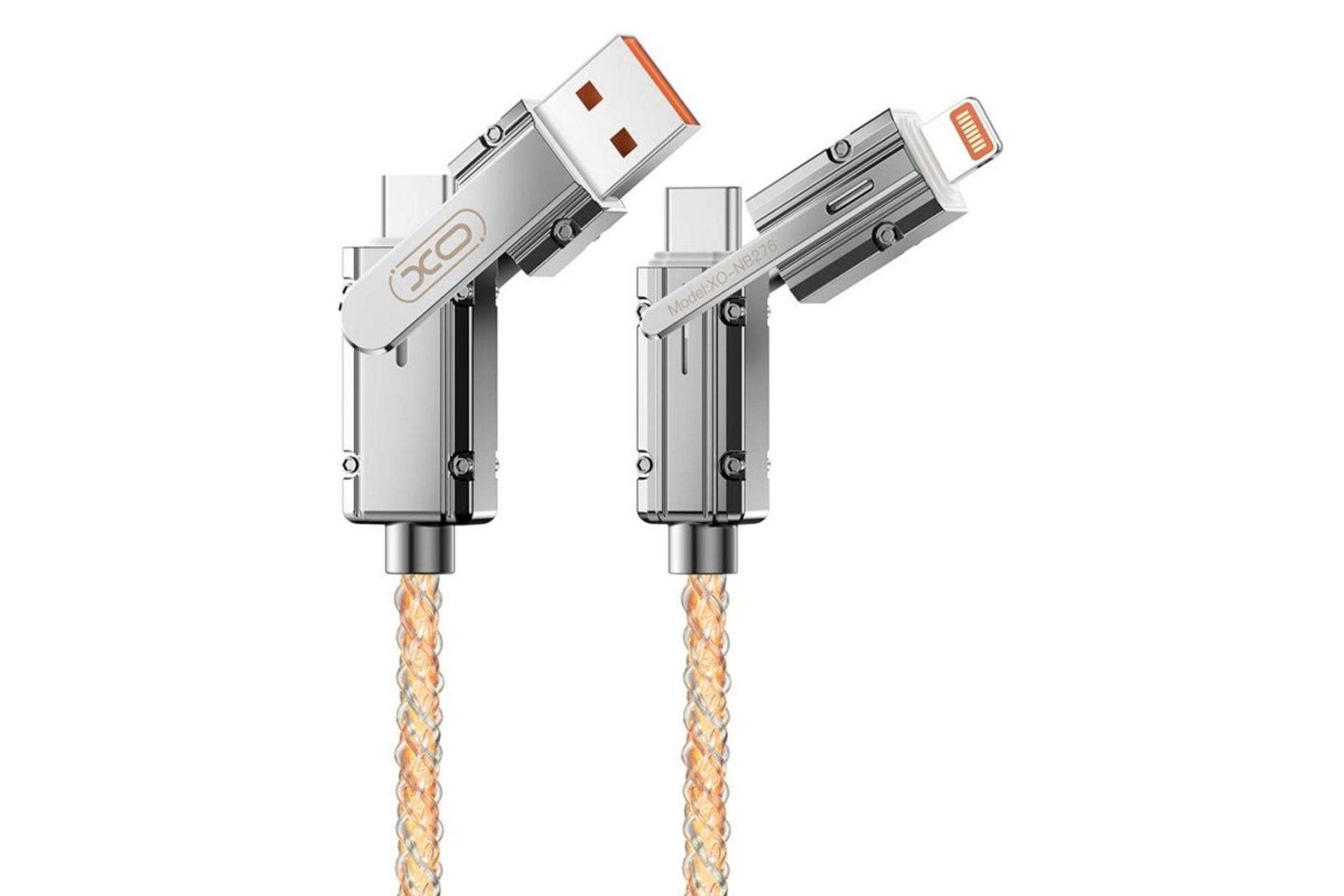 کابل شارژ USB ایکس او Type-C به Type-A+Type-C+Lightning مدل NB276 با طول 1 مترکابل شارژ USB ایکس او Type-C به Type-A+Type-C+Lightning مدل NB276 با طول 1 متر