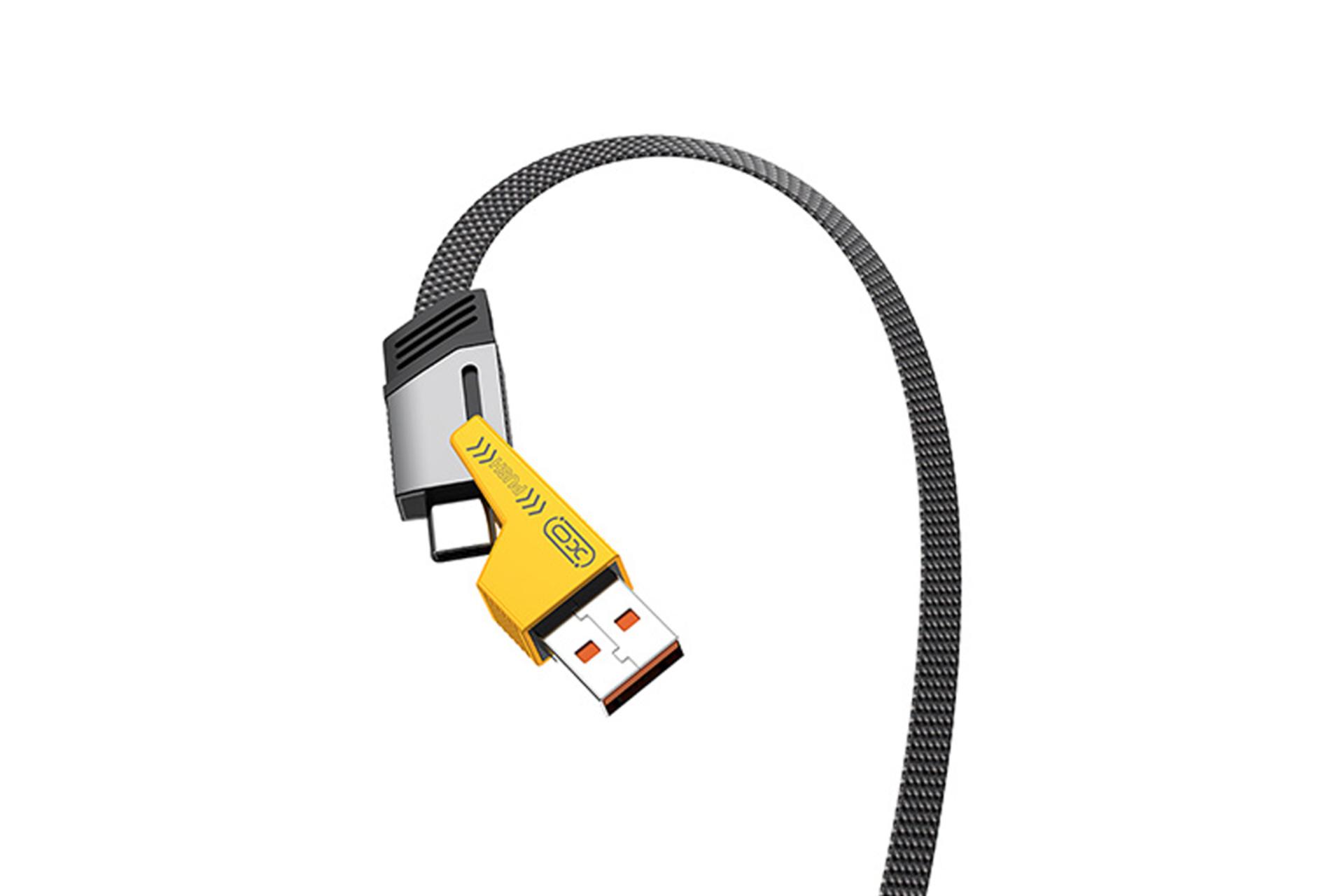 کابل شارژ USB ایکس او Type-C به Type-A+Type-C+Lightning مدل NB283 با طول 1 متر