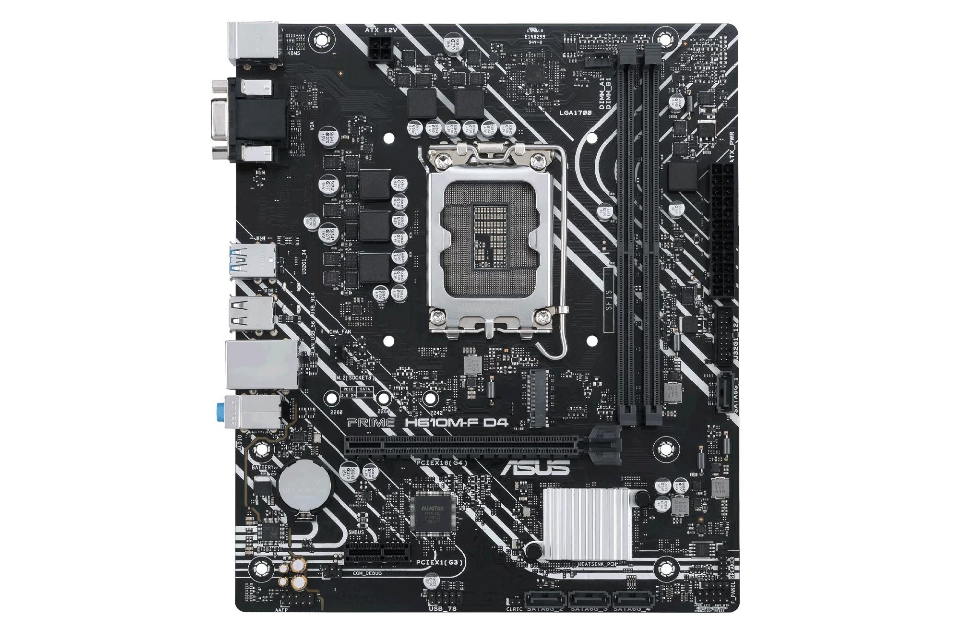 مادربرد ایسوس PRIME H610M-F D4 نمای روبرو