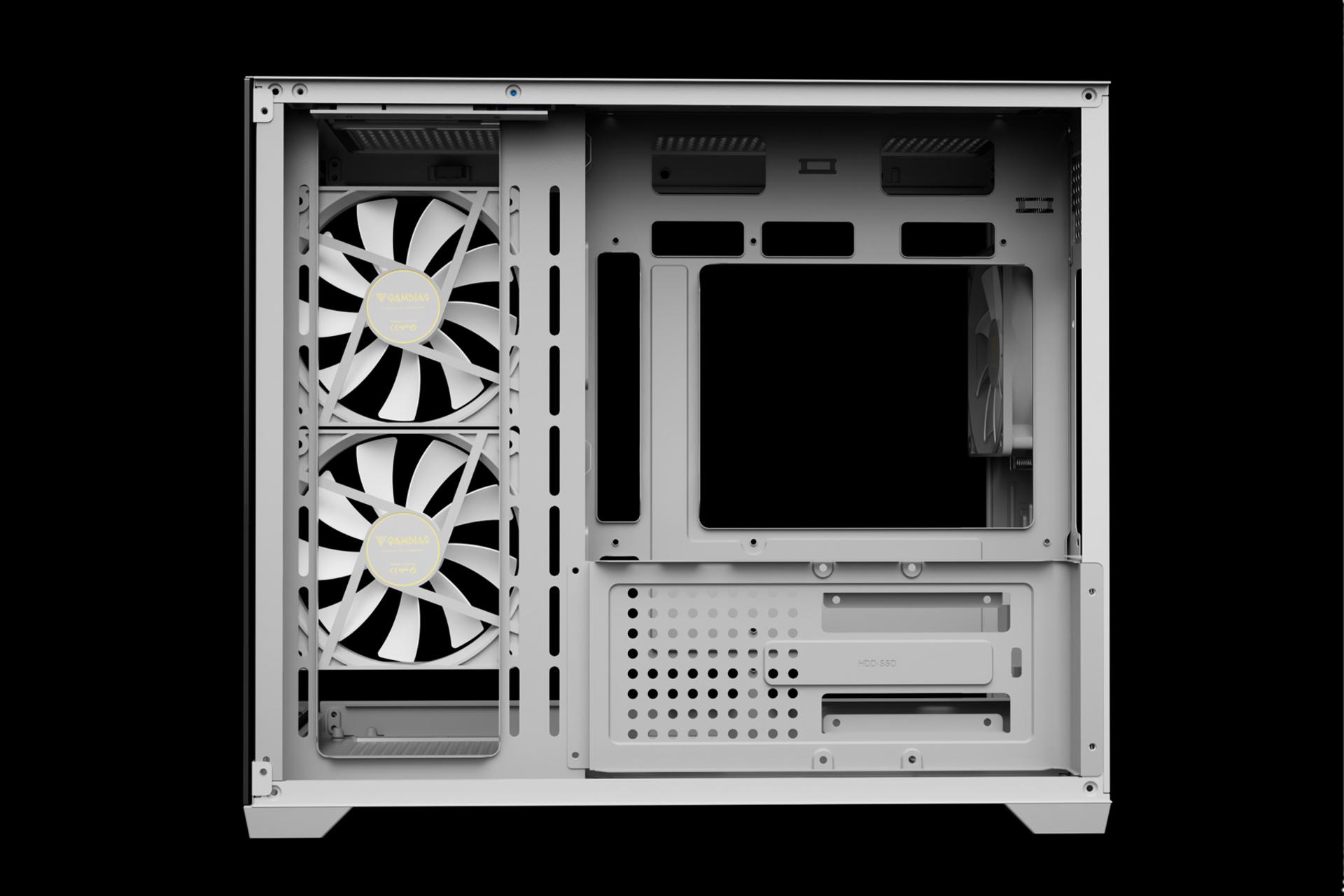 نمای داخل کیس کامپیوتر گیم دیاس AURA GC10M V2 ARGB