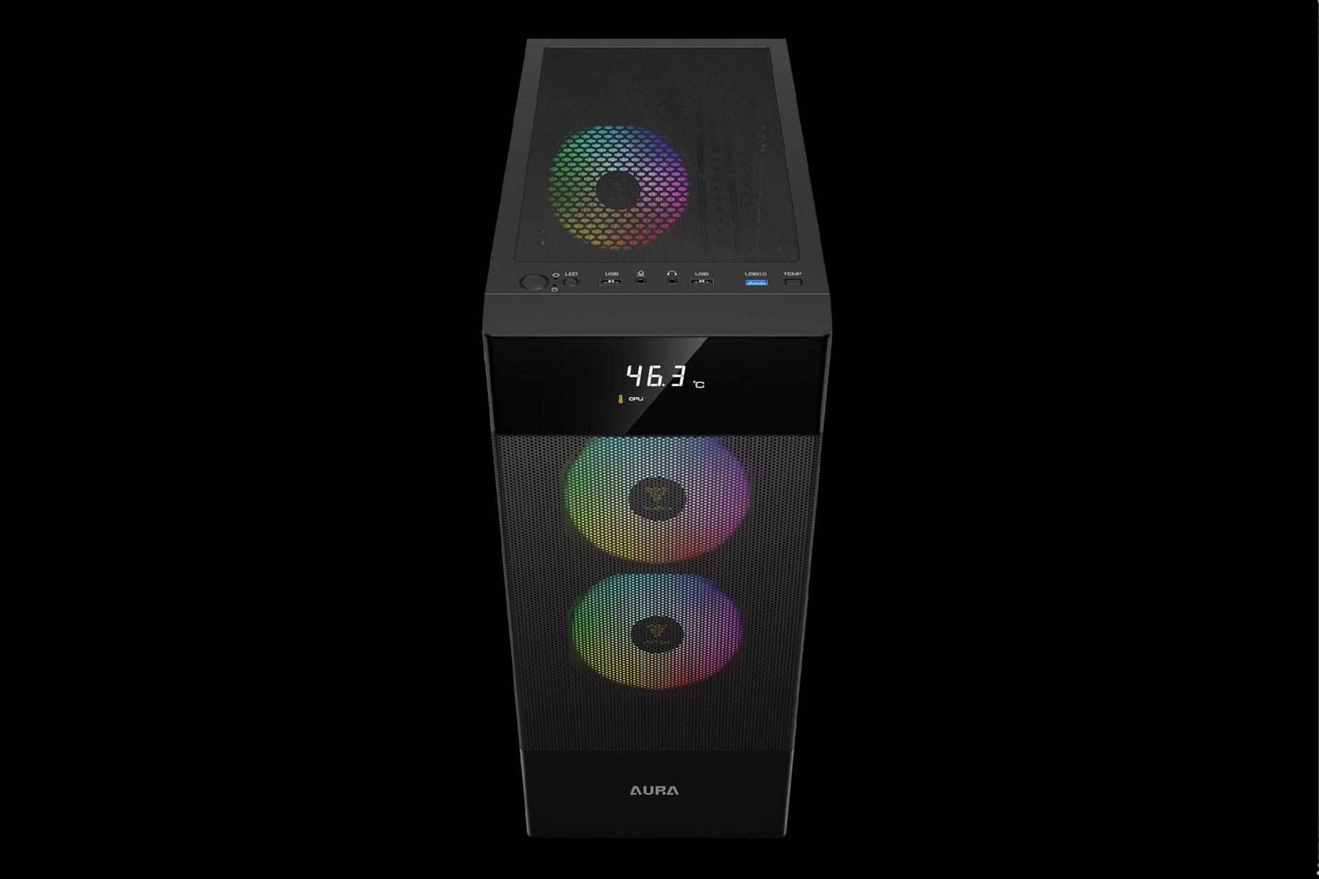 کیس کامپیوتر گیم دیاس AURA GC5 ELITE ARGB نمای بالا