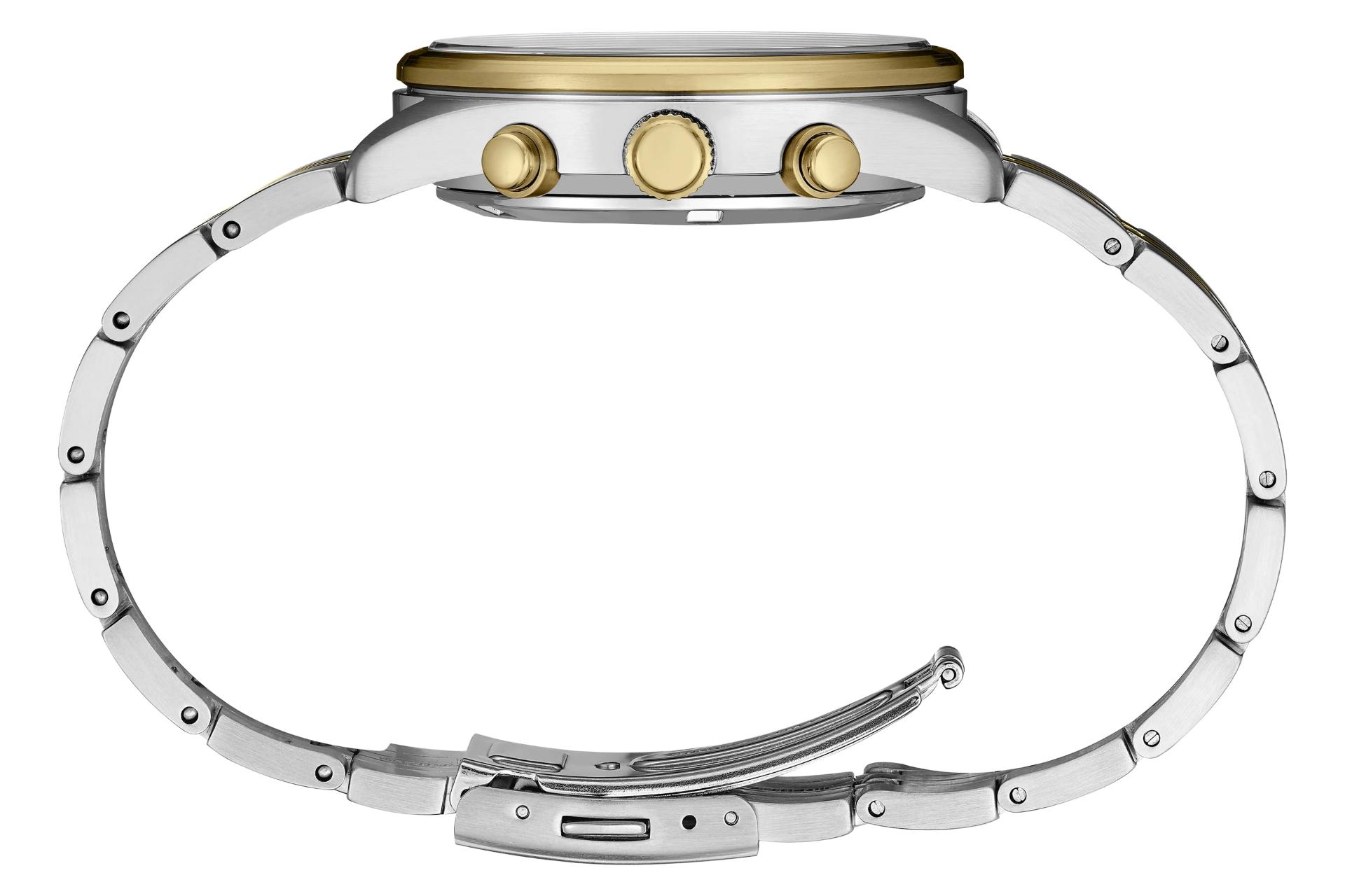 نمای کناری ساعت مچی مردانه سیکو Discover More SSB430 با نمایش بند و سگک