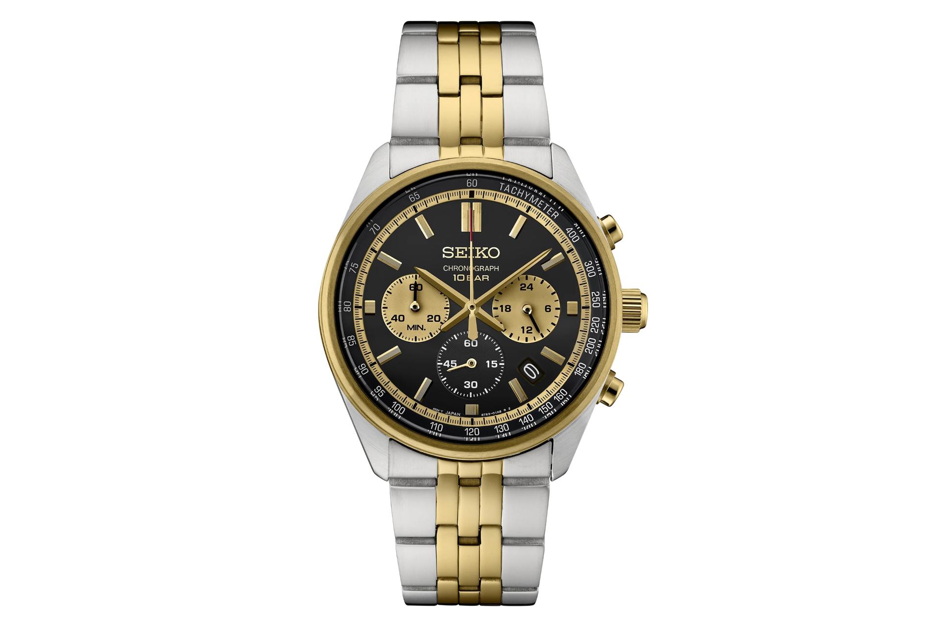 نمای جلوی ساعت مچی مردانه سیکو Discover More SSB430 با نمایش صفحه و عقربه‌ها