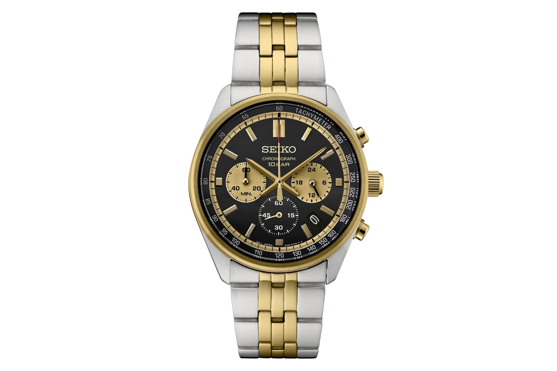 نمای جلوی ساعت مچی مردانه سیکو Discover More SSB430 با نمایش صفحه و عقربه‌ها