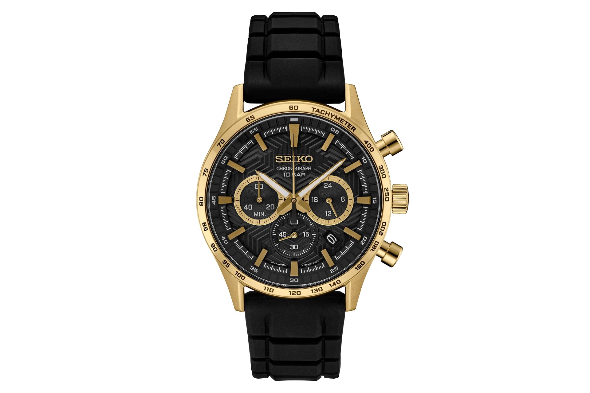 نمای جلوی ساعت مچی مردانه سیکو Discover More SSB446 با نمایش عقربه‌ها