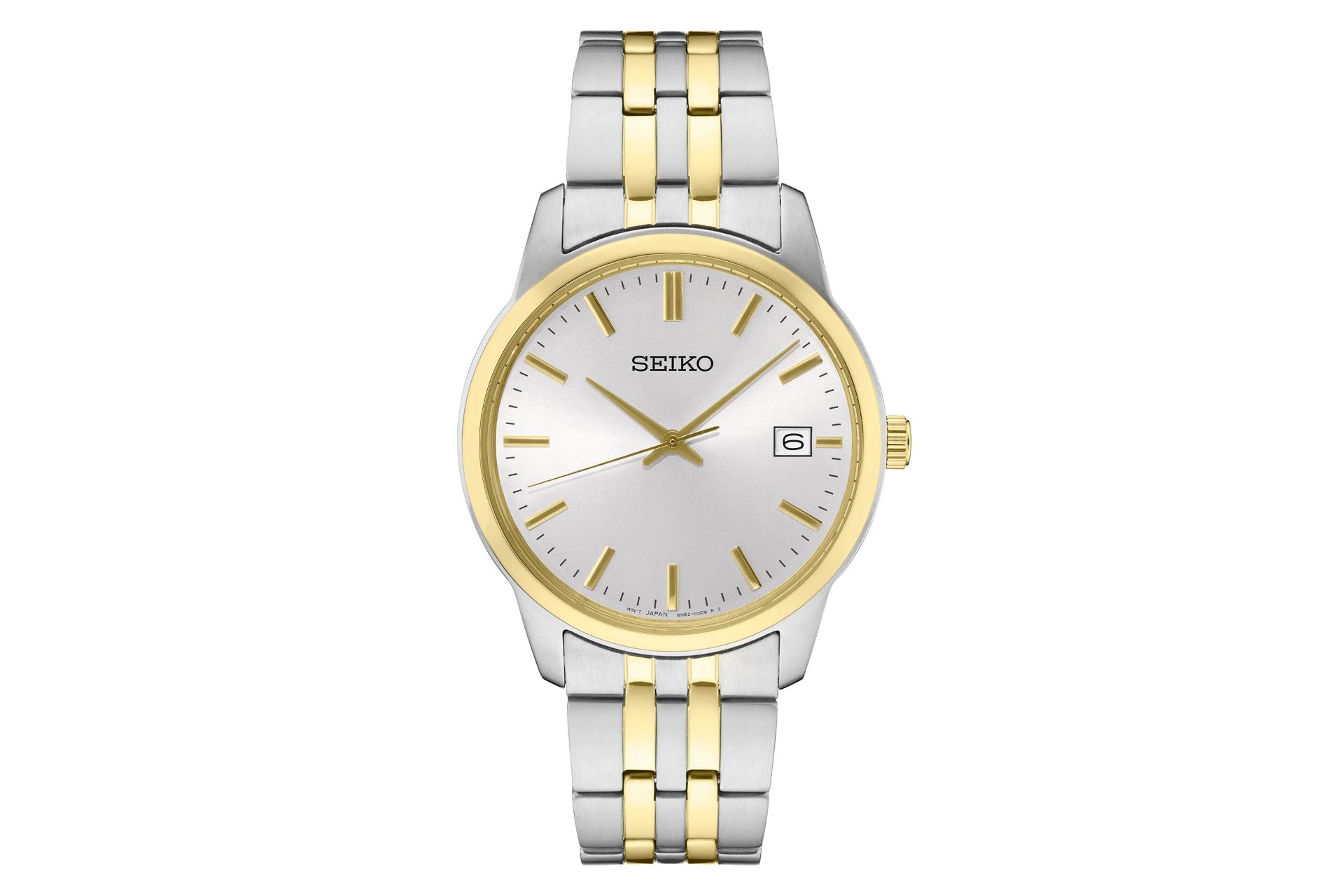 نمای جلوی ساعت مچی مردانه سیکو Discover More SUR402 با نمایش عقربه‌ها