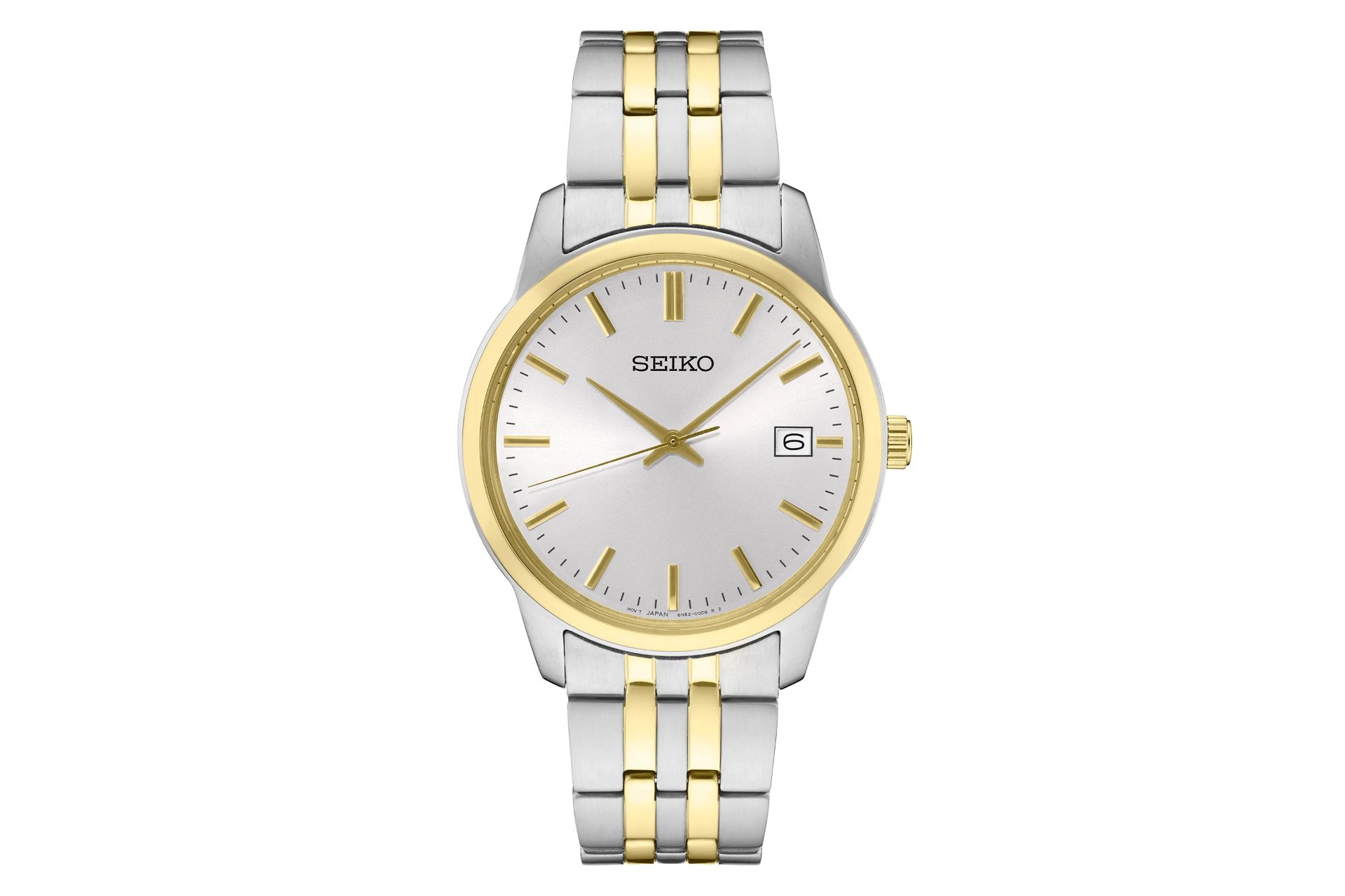 نمای جلوی ساعت مچی مردانه سیکو Discover More SUR402 با نمایش عقربه‌ها