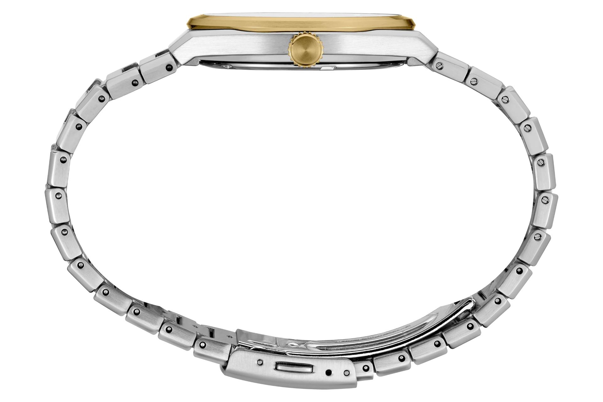 نمای کناری ساعت مچی مردانه سیکو Discover More SUR558 با نمایش پیچ تنظیم و بند