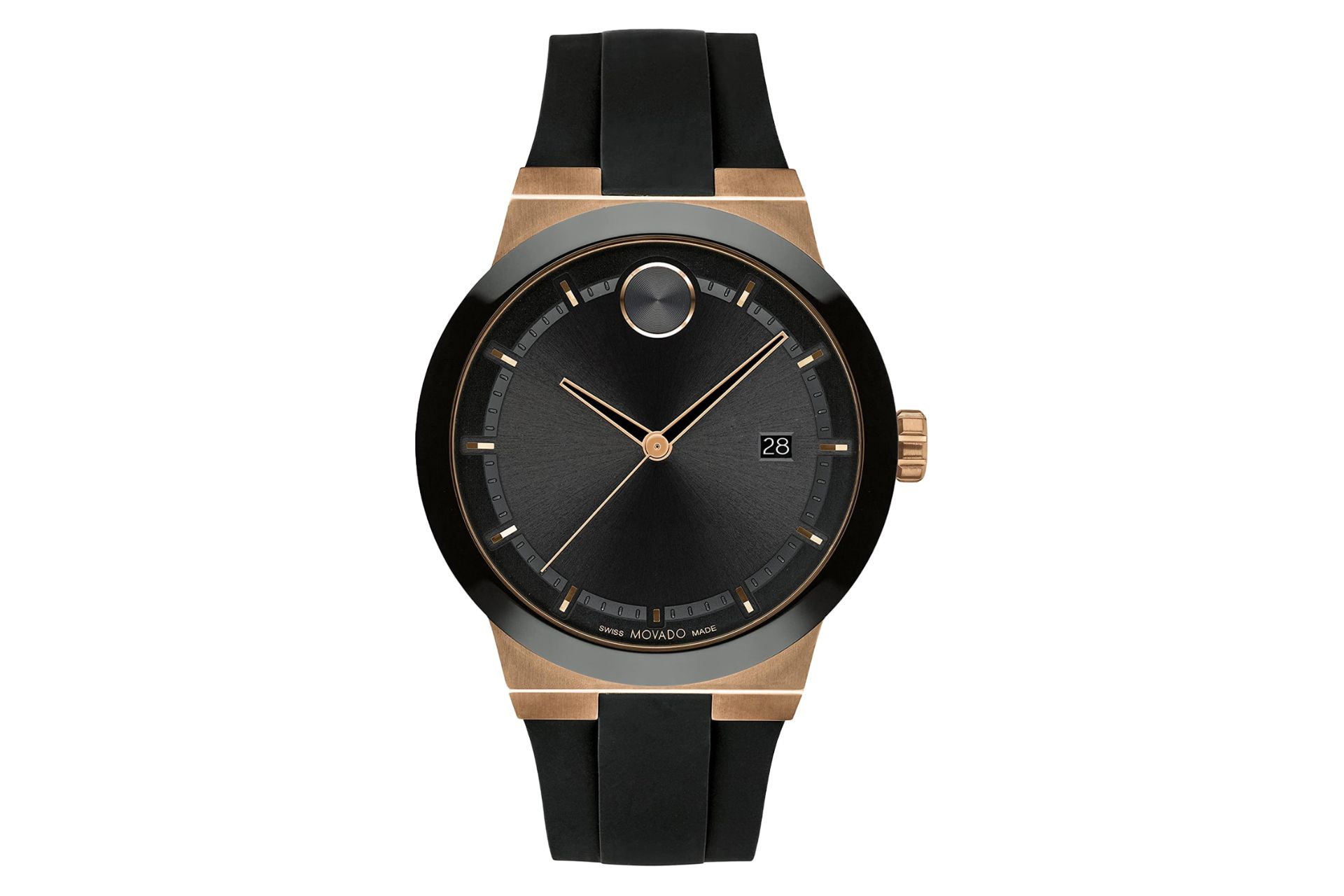 نمای جلوی ساعت مچی مردانه موادو BOLD Fusion 3600851 با نمایش عقربه‌ها و بند