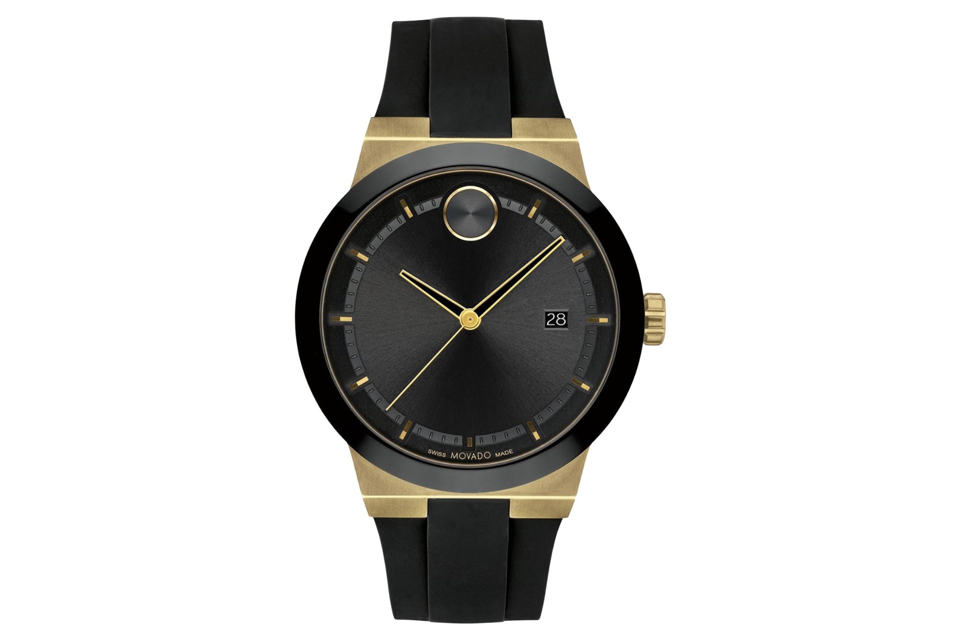 نمای جلوی ساعت مچی مردانه موادو BOLD Fusion 3600850 با نمایش عقربه‌ها و بند