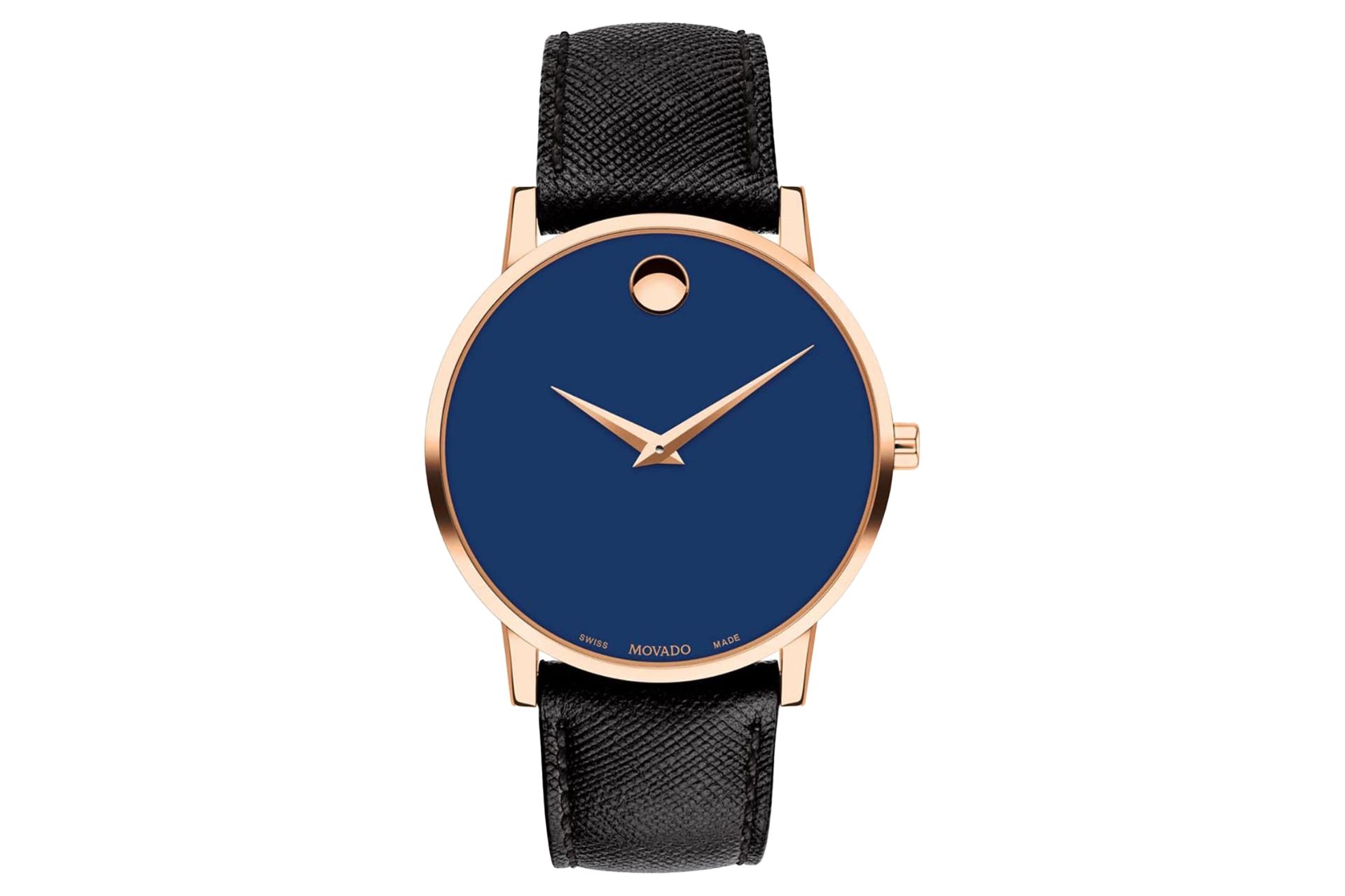 نمای جلوی ساعت مچی مردانه موادو Museum Classic 607266 با نمایش عقربه و لوگو