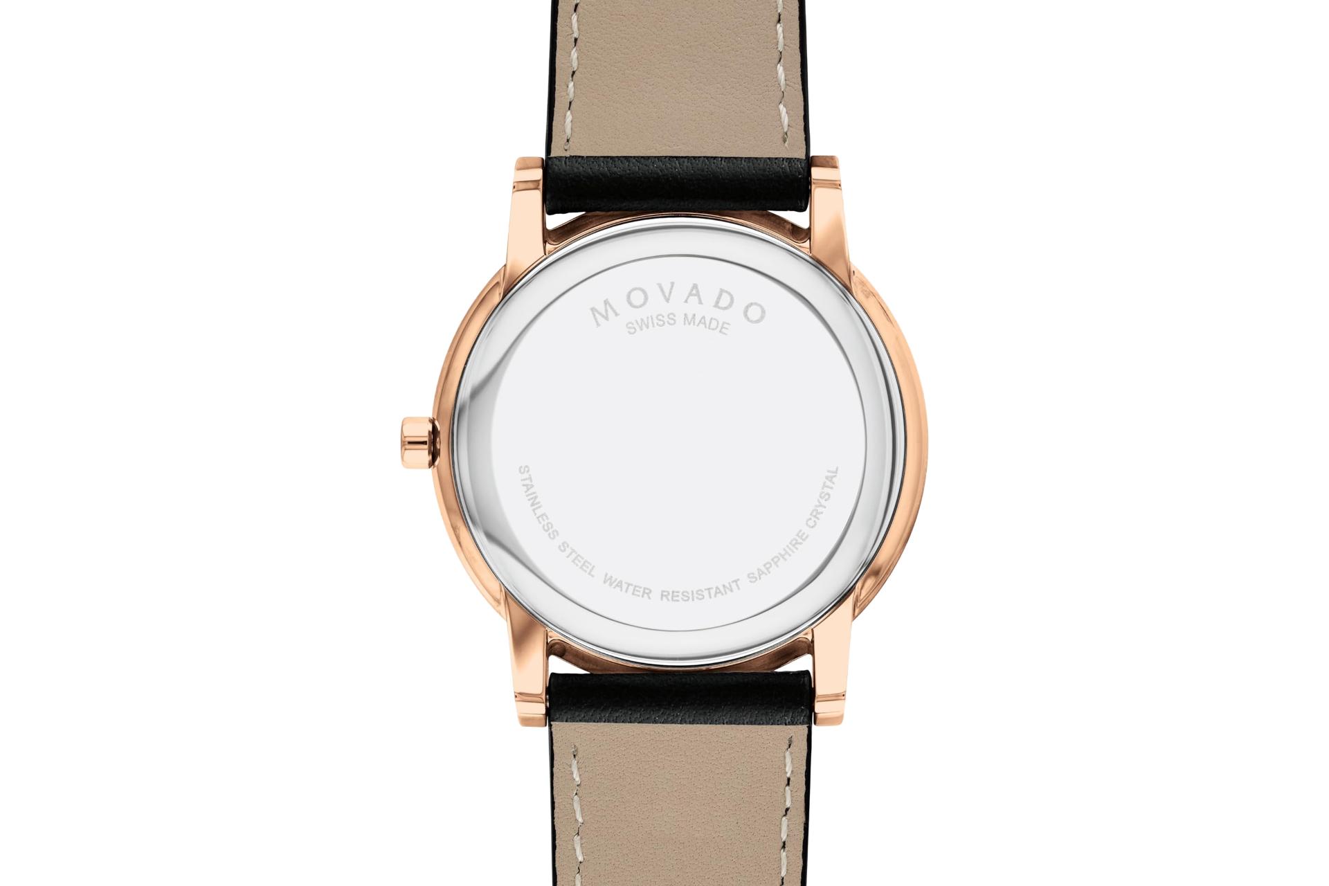 نمای پشت ساعت مچی مردانه موادو Museum Classic 607272 با نمایش لوگو