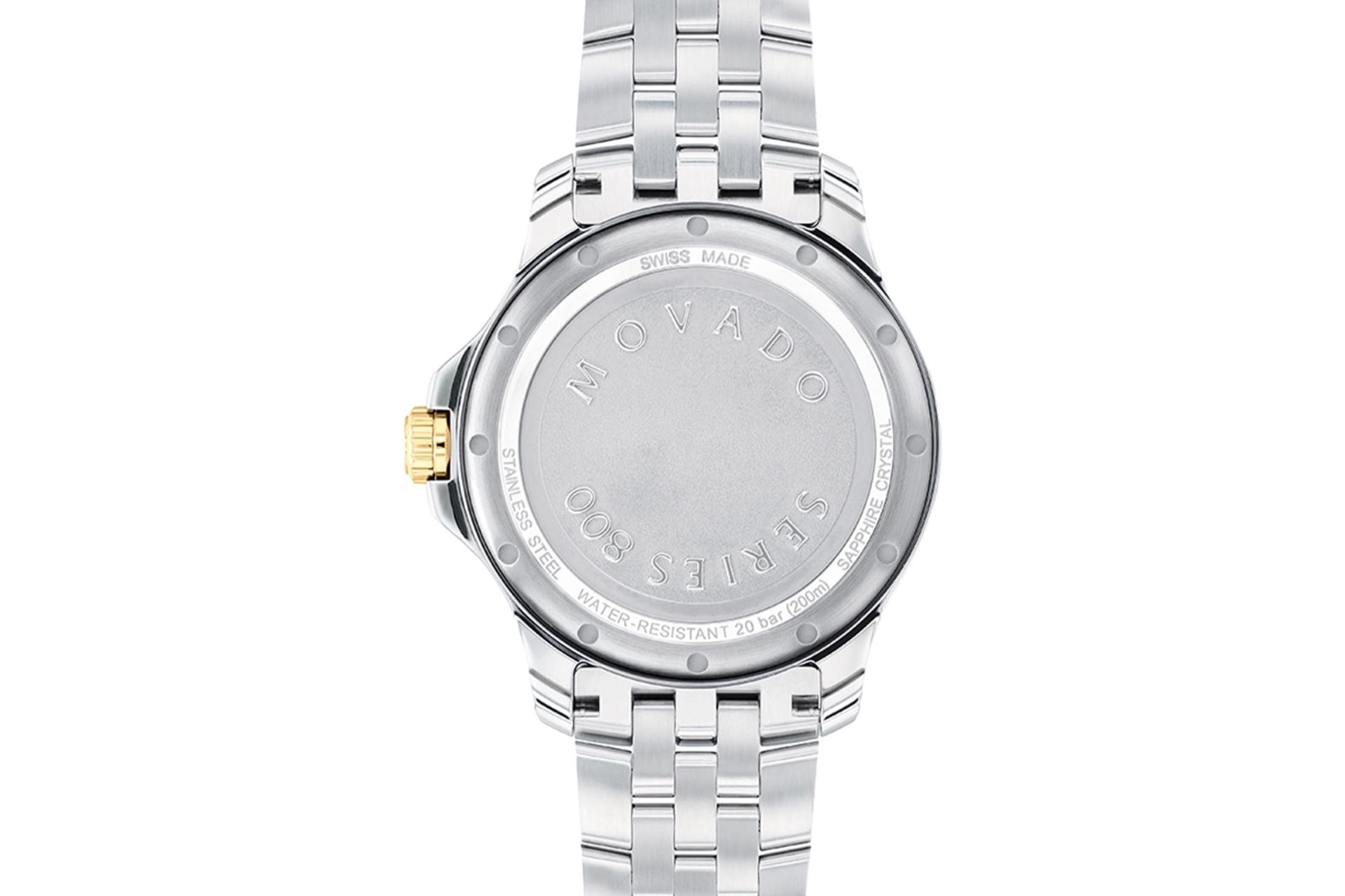 نمای پشت ساعت مچی مردانه موادو Series 800 2600182 با نمایش لوگو