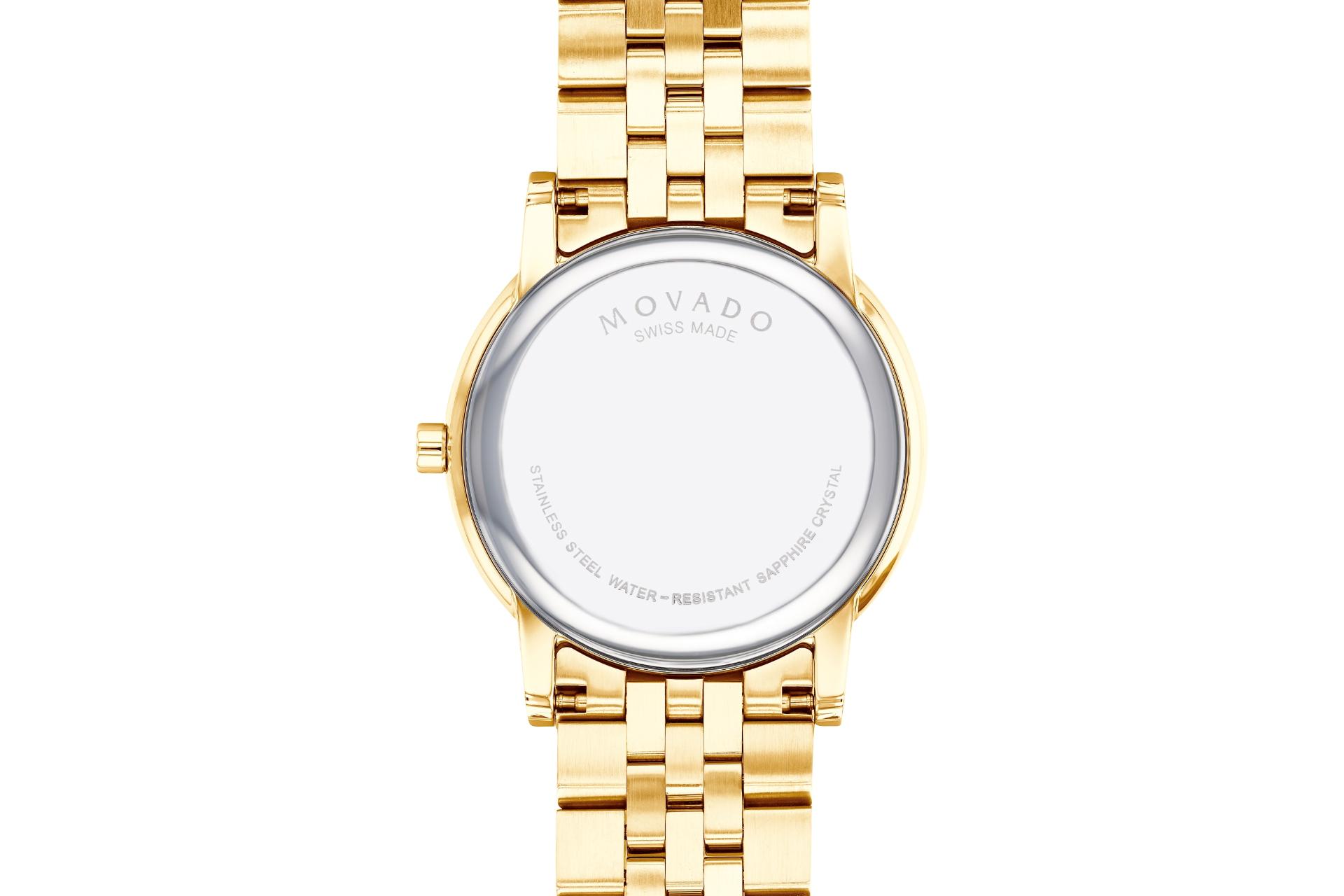 نمای پشت ساعت مچی مردانه موادو Museum Classic 607203 با نمایش لوگو