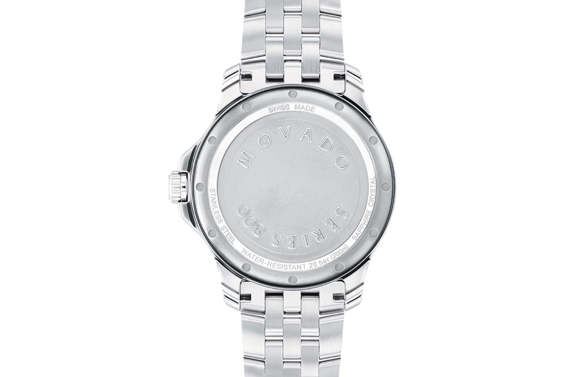 نمای پشت ساعت مچی مردانه موادو Series 800 2600183 با نمایش لوگو