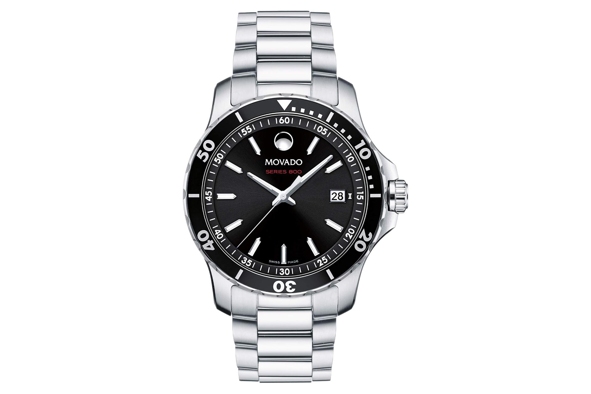 نمای جلوی ساعت مچی مردانه موادو Series 800 2600135 با نمایش لوگو و عقربه‌ها