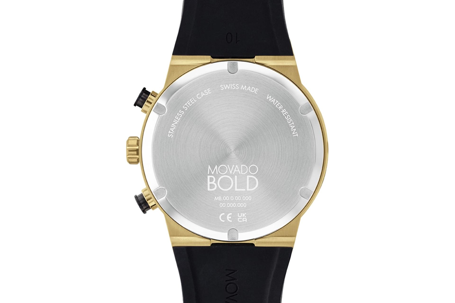 نمای پشت ساعت مچی مردانه موادو BOLD Fusion Chronograph 3600895 با نمایش لوگو