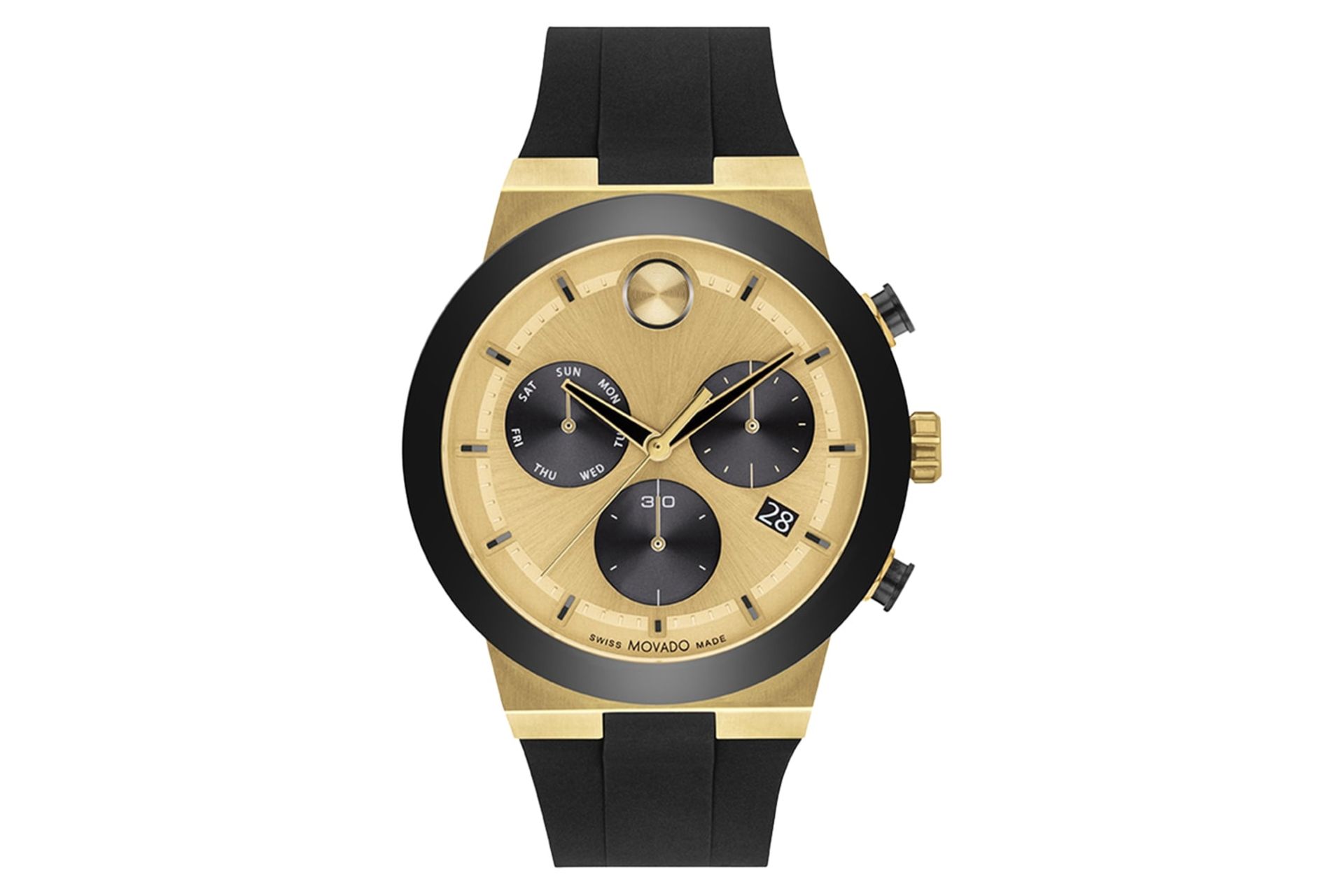 نمای جلوی ساعت مچی مردانه موادو BOLD Fusion Chronograph 3600895 با نمایش لوگو و عقربه‌ها