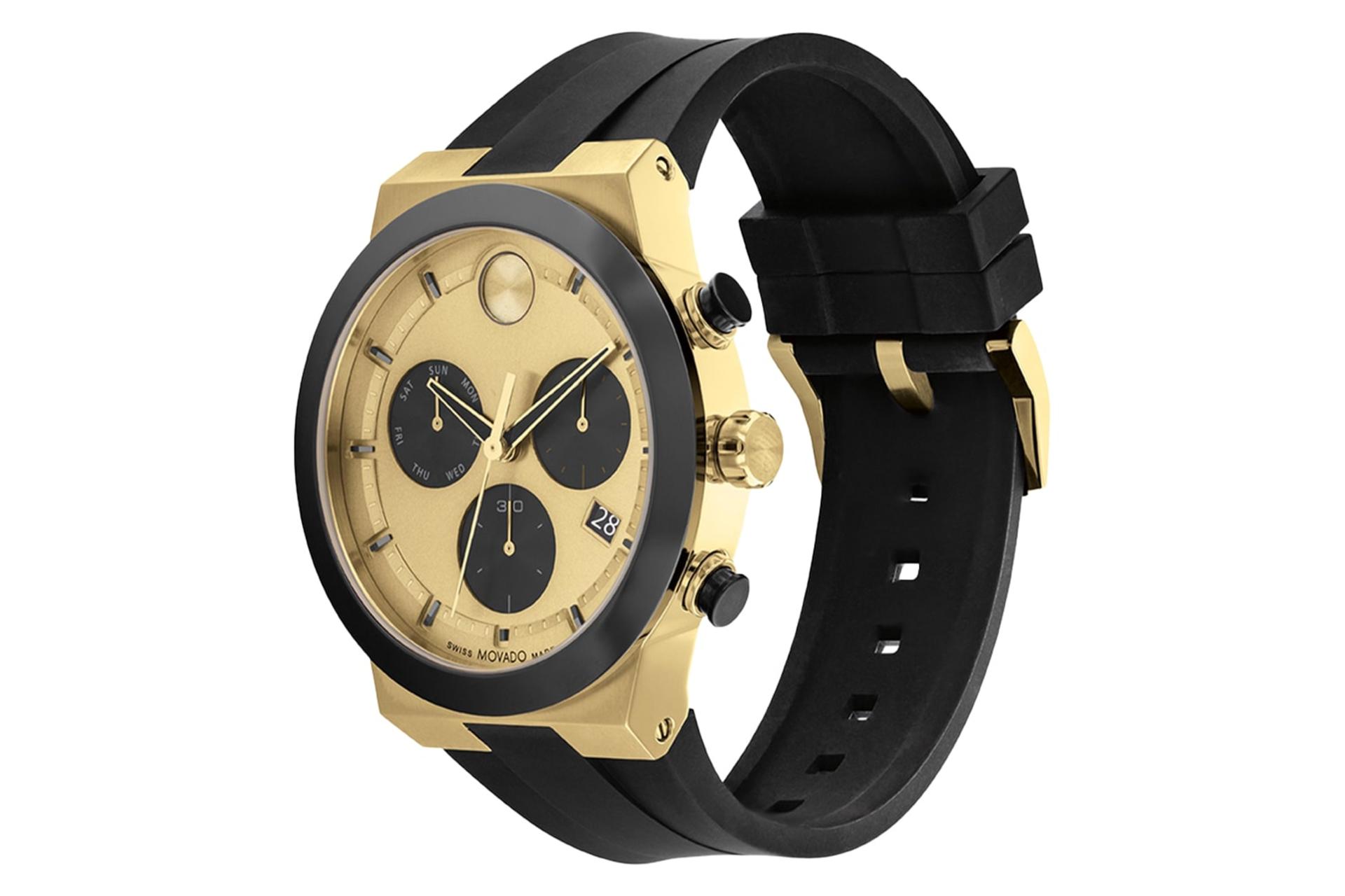 نمای نیمرخ ساعت مچی مردانه موادو BOLD Fusion Chronograph 3600895 با نمایش بند و پیچ و تنظیم