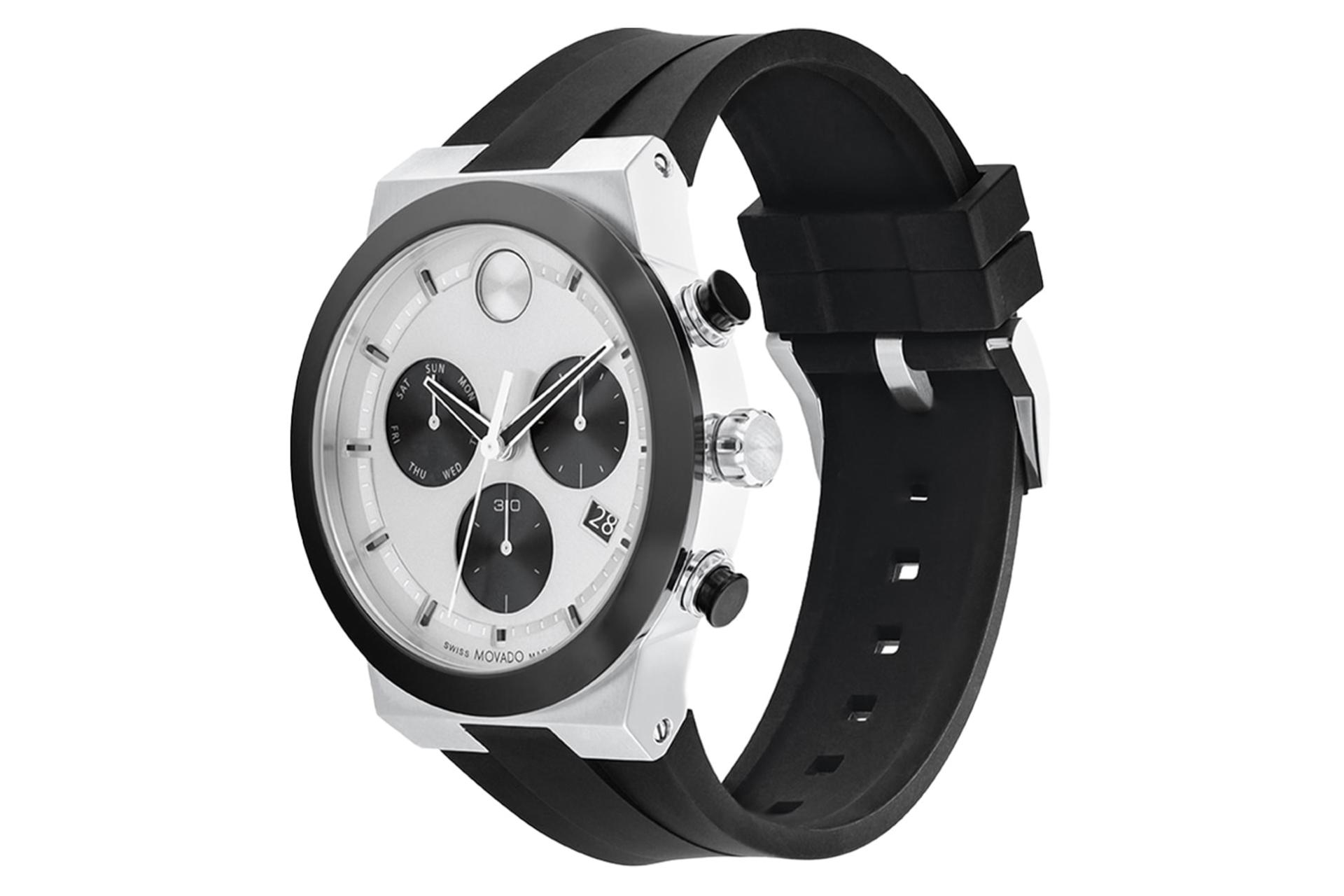 نمای نیمرخ ساعت مچی مردانه موادو BOLD Fusion Chronograph 3600894 با نمایش بند و پیچ تنظیم