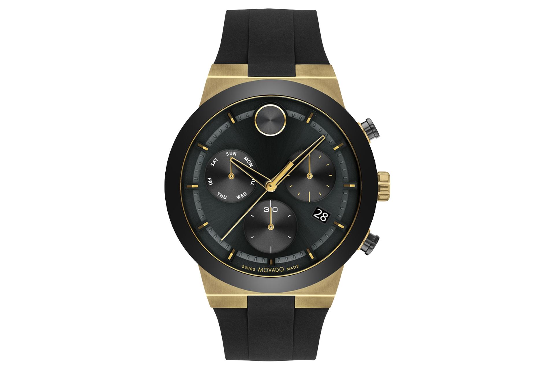 نمای جلوی ساعت مچی مردانه موادو BOLD Fusion Chronograph 3600855 با نمایش لوگو و عقربه‌ها