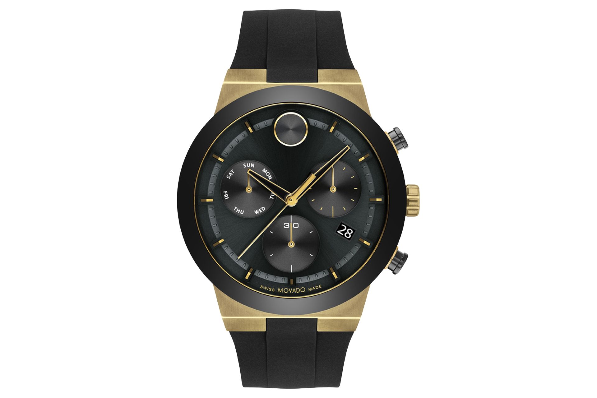 نمای جلوی ساعت مچی مردانه موادو BOLD Fusion Chronograph 3600855 با نمایش لوگو و عقربه‌ها