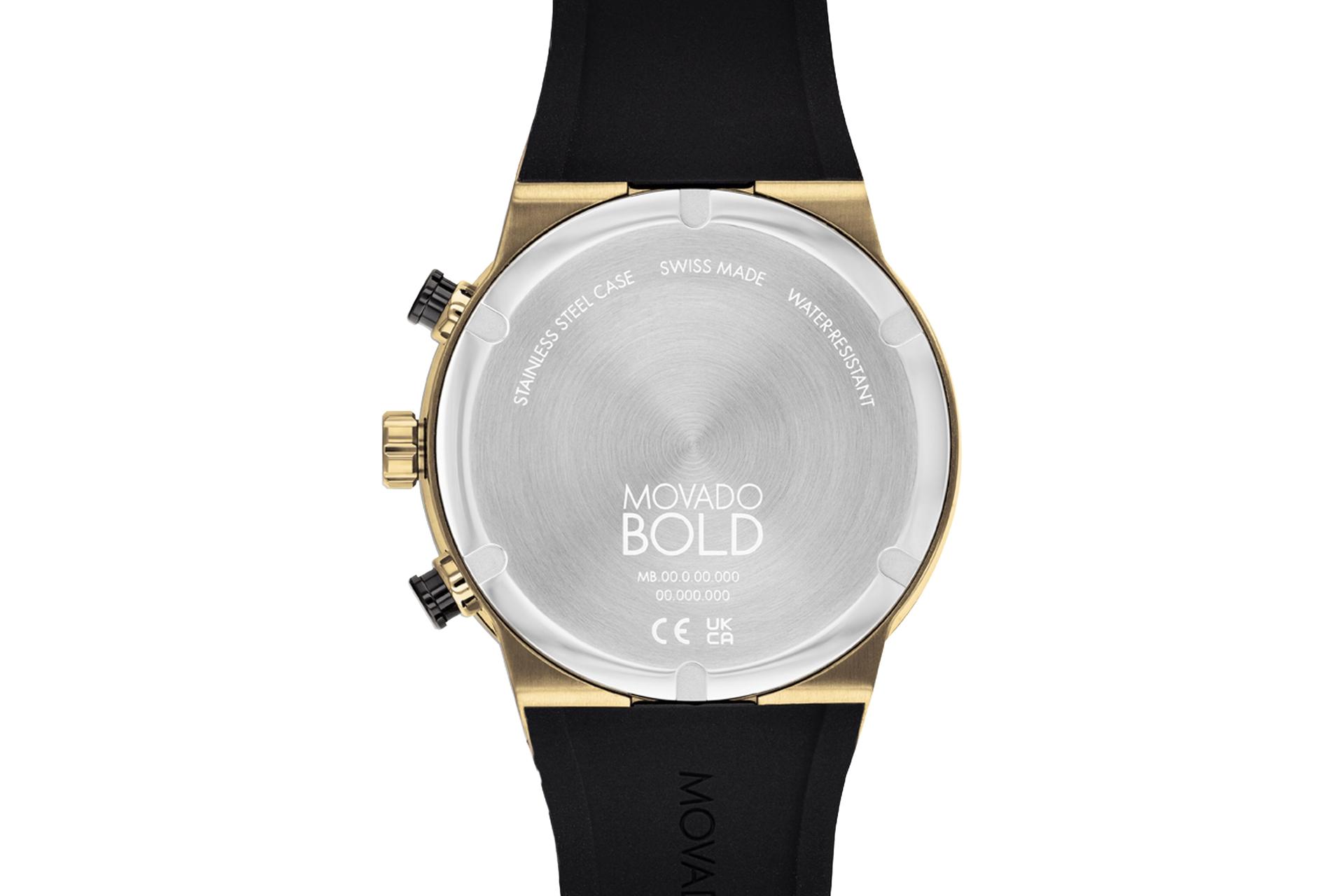 نمای پشت ساعت مچی مردانه موادو BOLD Fusion Chronograph 3600855 با نمایش لوگو