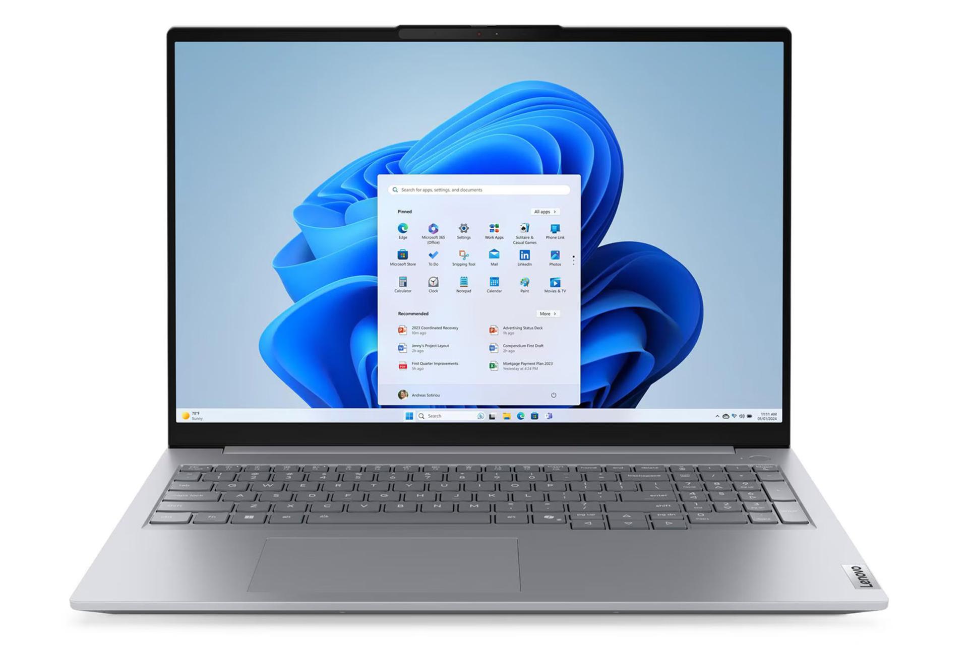 لپ تاپ لنوو Lenovo ThinkBook 16 G8 IRL نمای جلو