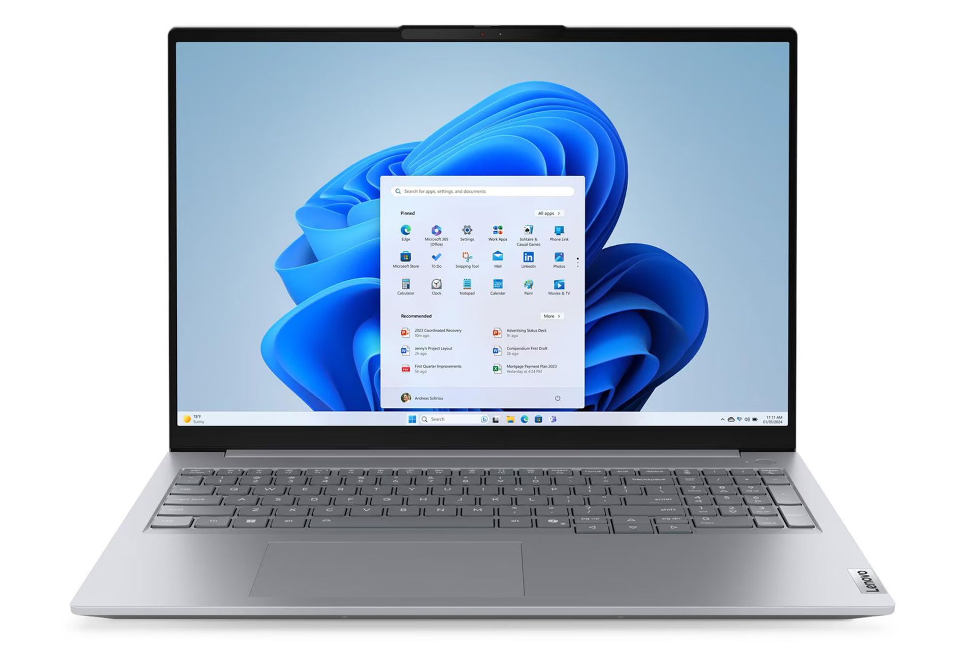 لپ تاپ لنوو Lenovo ThinkBook 16 G8 IRL نمای جلو