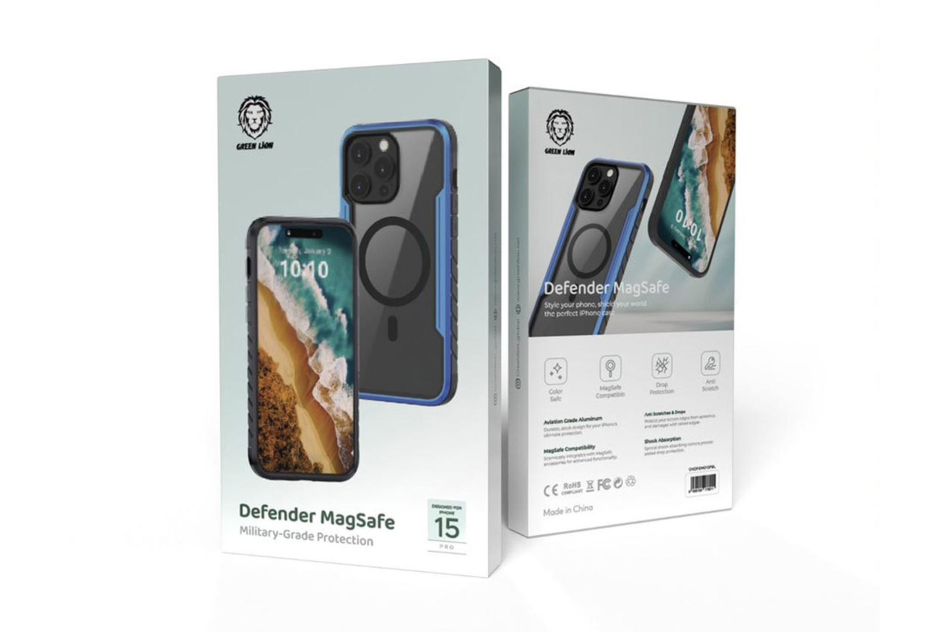 جعبه قاب گوشی گرین لیون مدل Defender Magsafe مناسب اپل iPhone 15 Pro