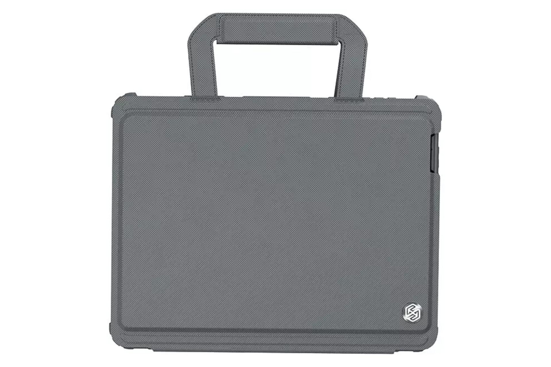 رنگ خاکستری قاب تبلت کیف کلاسوری نیلکین مدل Bumper Go Keyboard مناسب اپل iPad Pro 11 2024