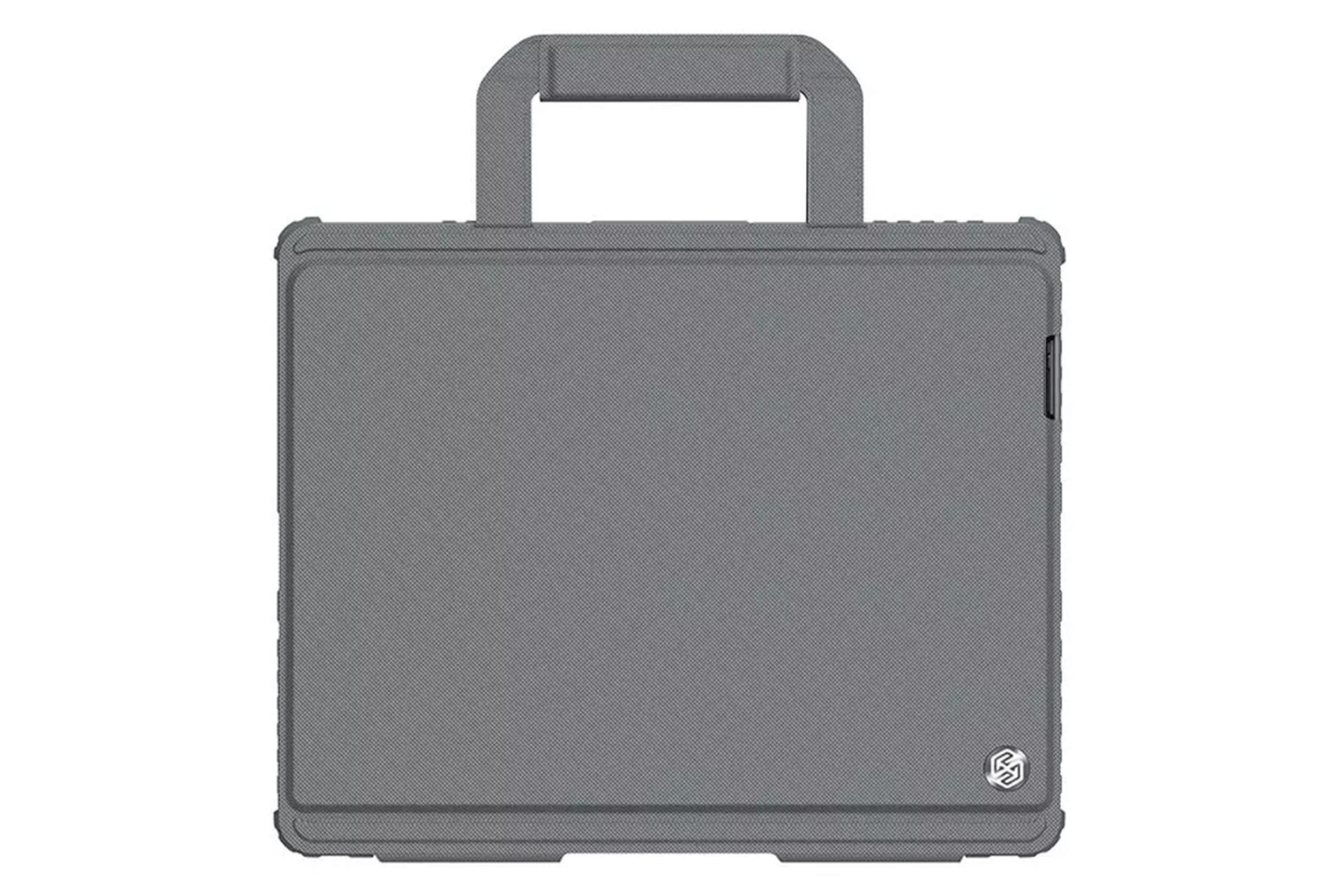 رنگ خاکستری کیف کلاسوری نیلکین مدل Bumper Go Keyboard مناسب اپل iPad Air 13 2024 / Pro 12.9 2022 / 2021 / 2020