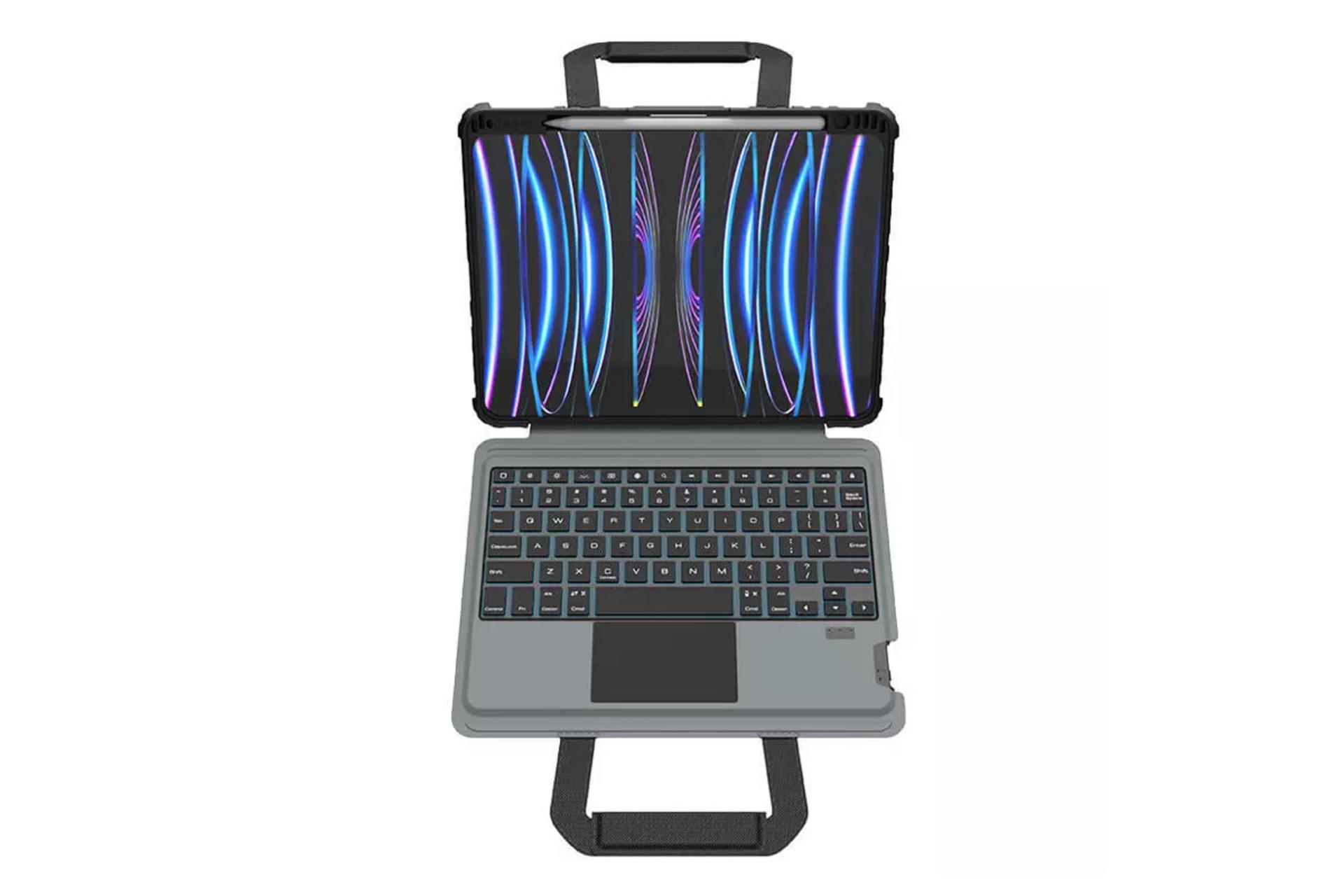 قاب تبلت کیف کلاسوری نیلکین مدل Bumper Go Keyboard مناسب اپل iPad Air 11 2025