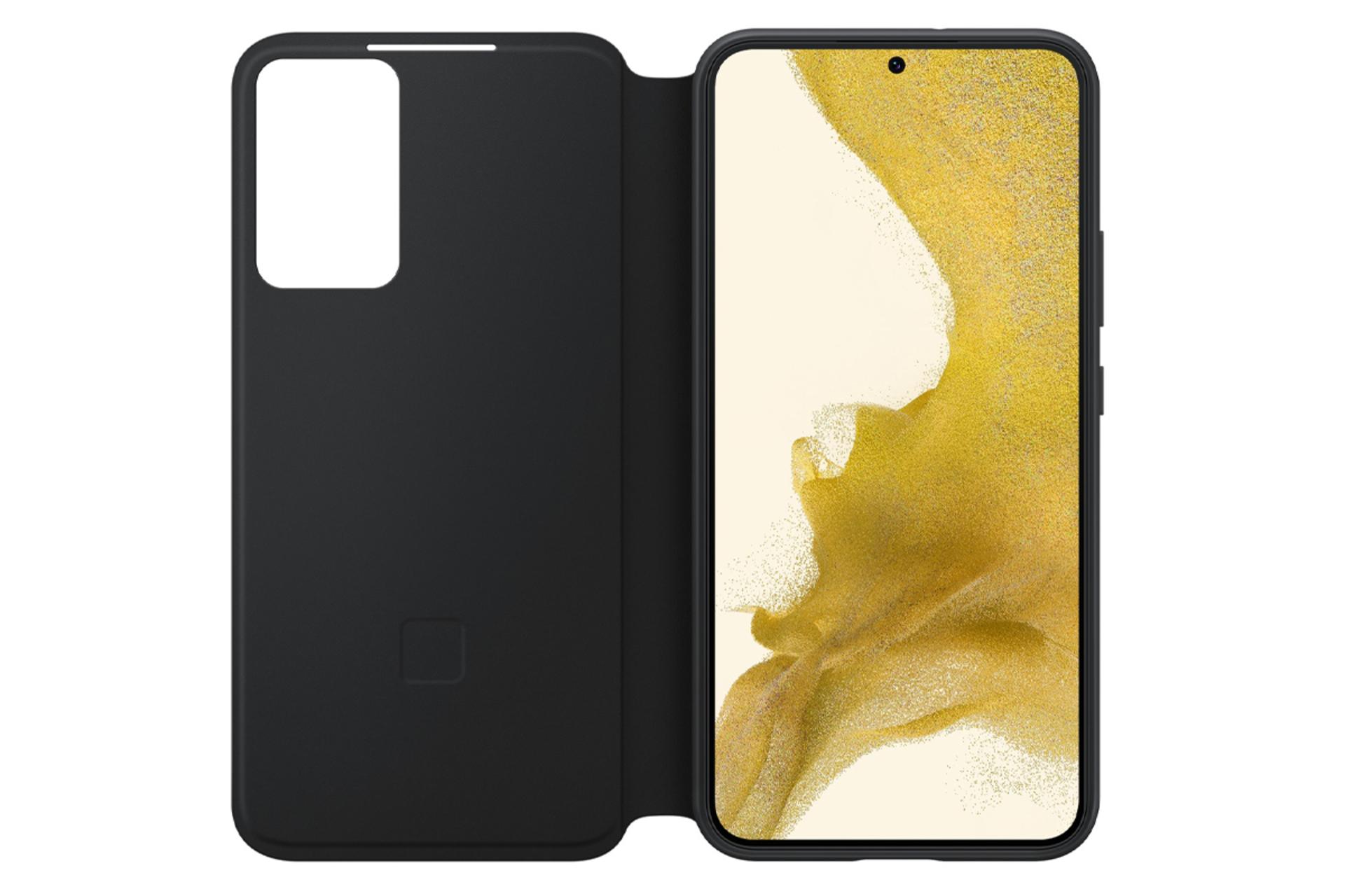 نمای داخل کیف کلاسوری سامسونگ مدل Smart Clear View مناسب سامسونگ Galaxy S22 Plus