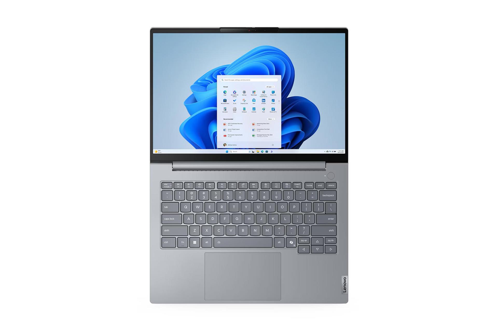 لپ تاپ لنوو Lenovo ThinkBook 14 G8 IRL نمای بالا و کیبورد