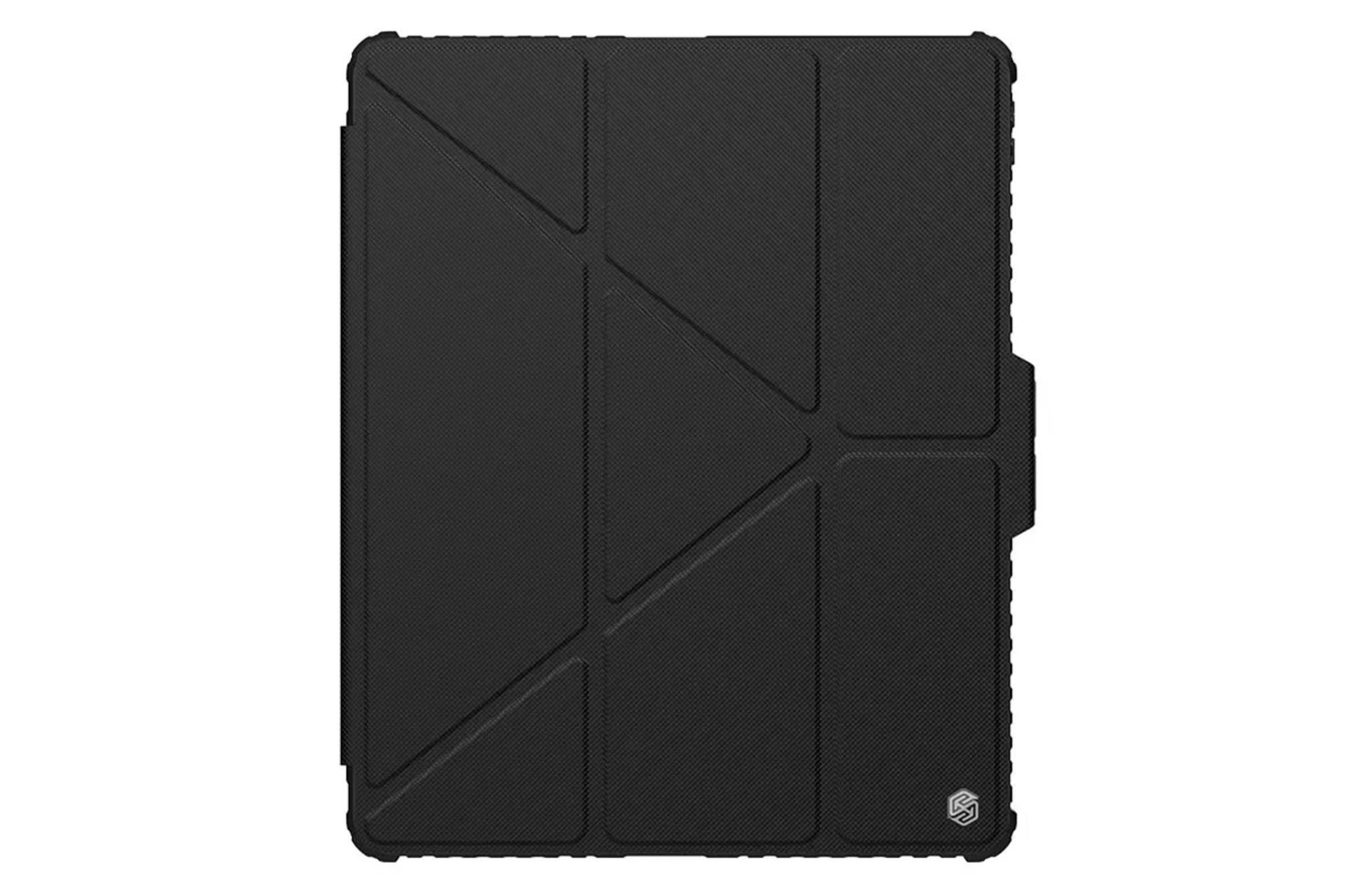 رنگ مشکی قاب تبلت کیف کلاسوری نیلکین مدل Bumper Leather Case Pro Multi-angle مناسب اپل iPad Air 13 2024