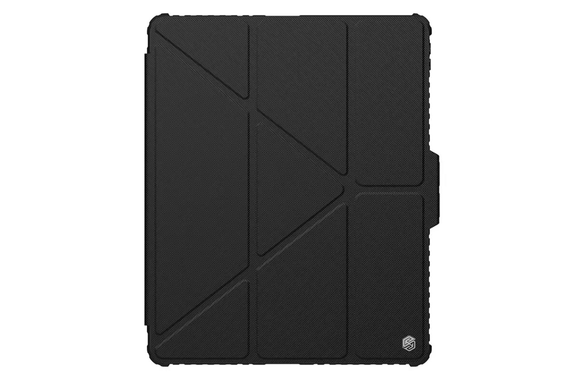 رنگ مشکی قاب تبلت کیف کلاسوری نیلکین مدل Bumper Leather Case Pro Multi-angle مناسب اپل iPad Air 13 2024