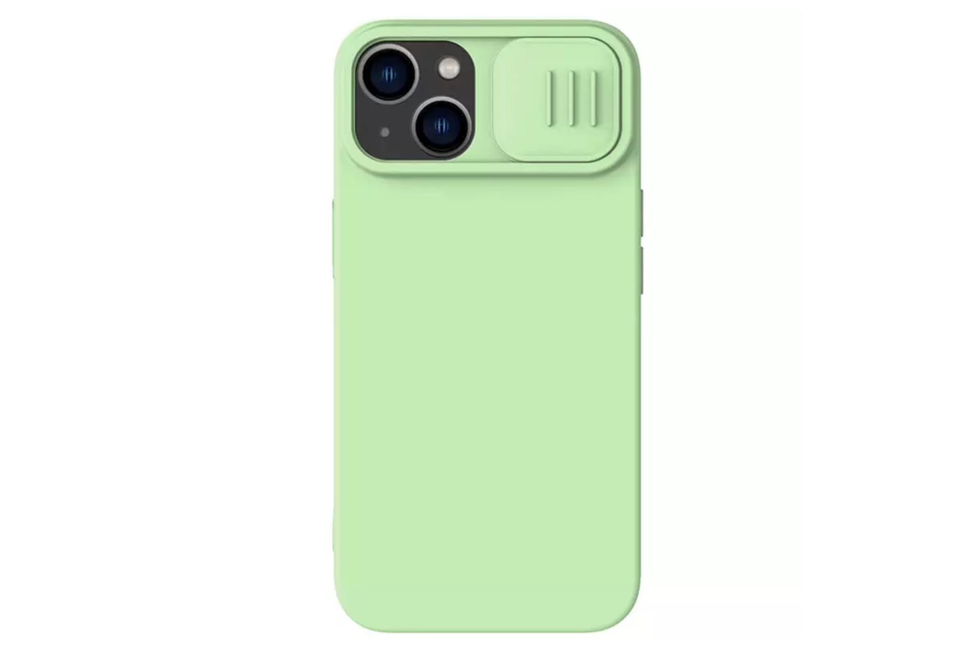 رنگ سبز قاب گوشی نیلکین مدل CamShield Silky Silicone مناسب اپل iPhone 14 / 13