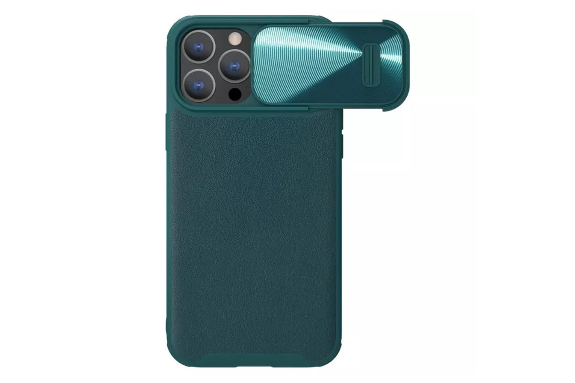قاب گوشی نیلکین مدل CamShield Leather S مناسب اپل iPhone 13 Pro Max رنگ سبزرنگ سبز