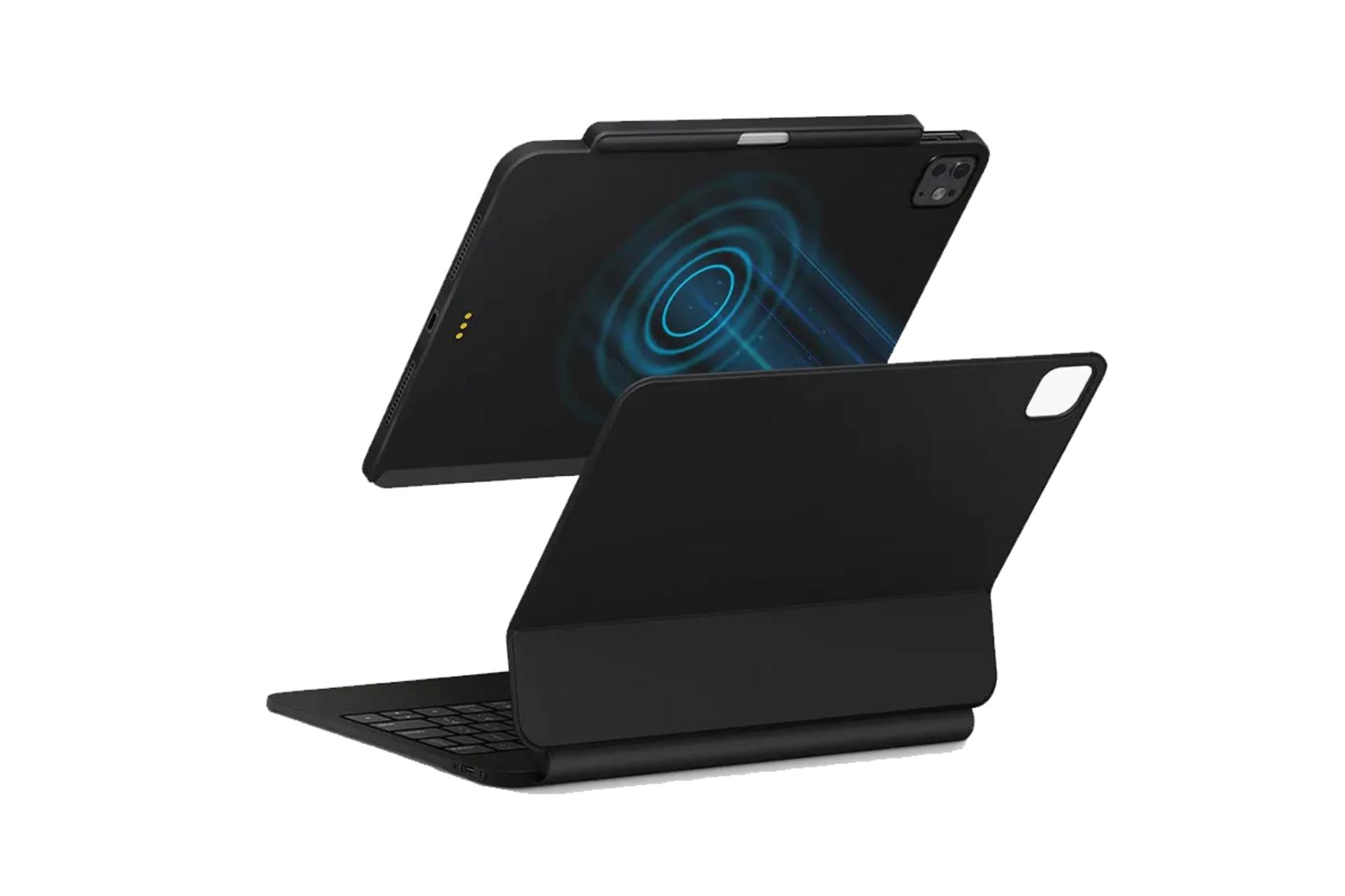 رنگ مشکی قاب تبلت کیف کلاسوری یونیک مدل Axel Snap-easy Magnetic مناسب اپل iPad Pro 11 2024