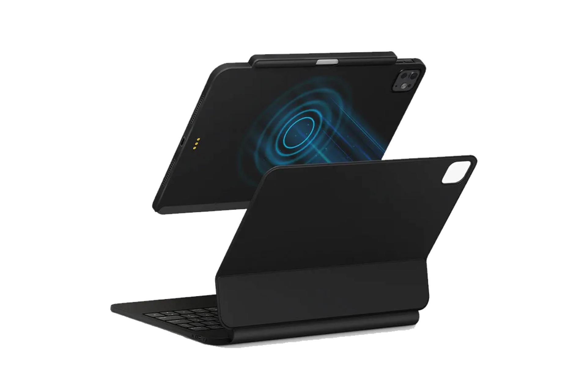 رنگ مشکی قاب تبلت کیف کلاسوری یونیک مدل Axel Snap-easy Magnetic مناسب اپل iPad Pro 13 2024