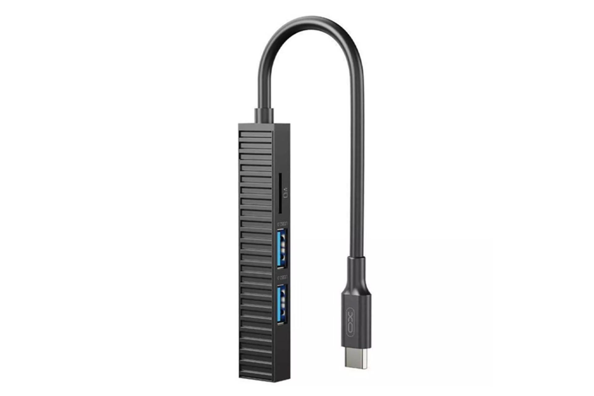 هاب USB هاب USB-C ایکس او 4 پورت مدل HUB014B رنگ مشکی